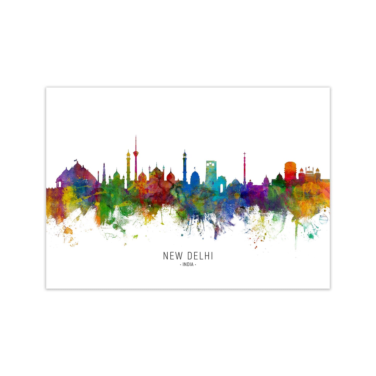 New Delhi India Skyline Art Print by Michael Tompsett Print Only