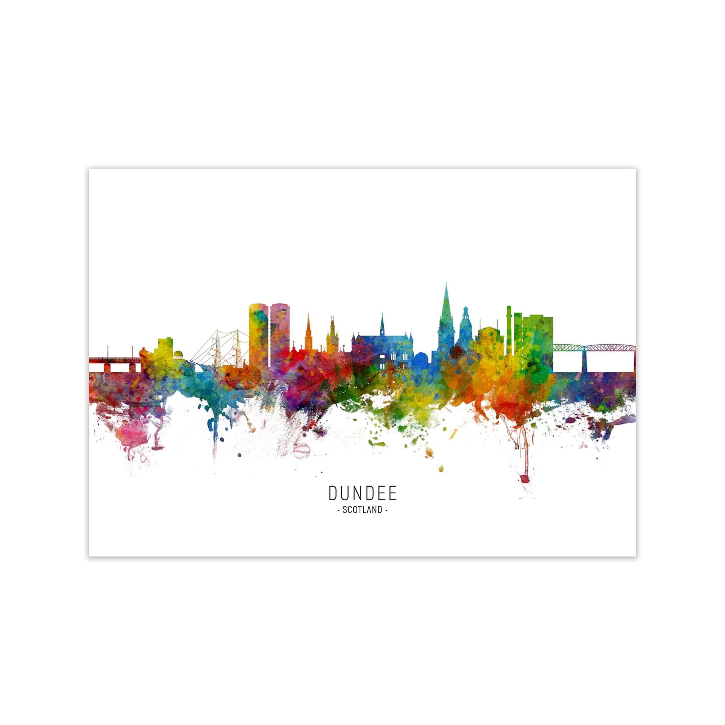 Dundee Scotland Skyline Art Print by Michael Tompsett Print Only