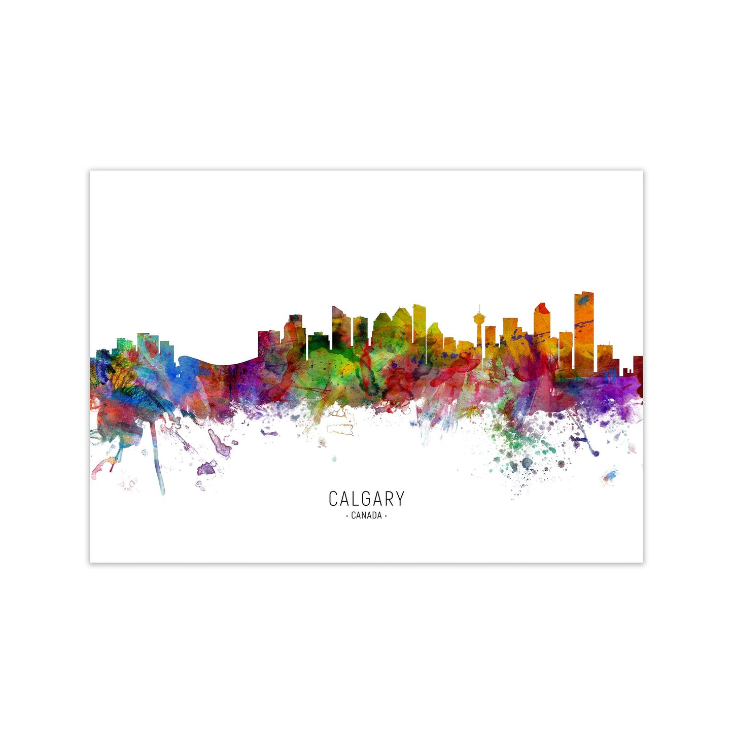 Calgary Canada Skyline Art Print by Michael Tompsett Print Only
