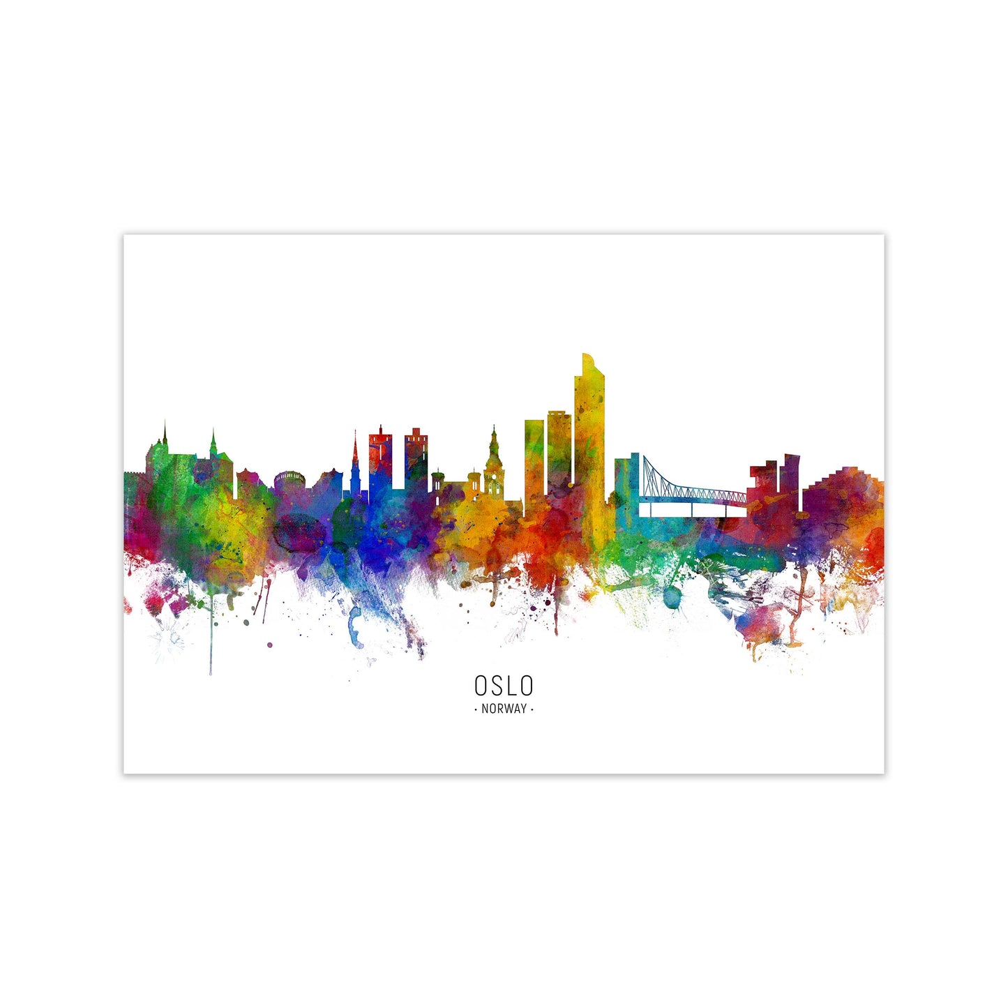 Oslo Norway Skyline Art Print by Michael Tompsett Print Only