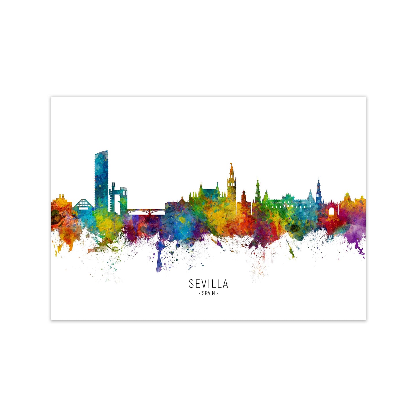 Sevilla Spain Skyline Art Print by Michael Tompsett Print Only