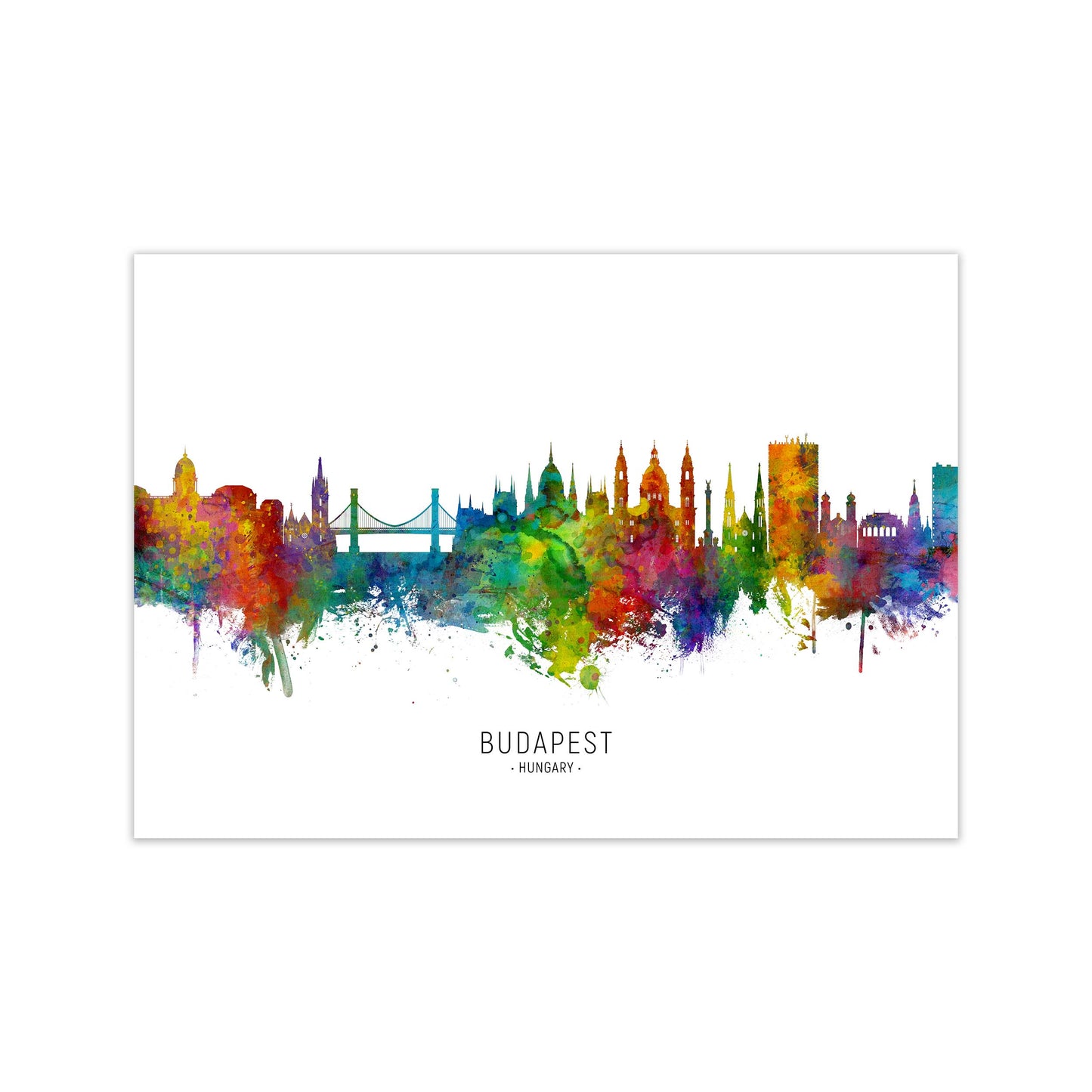 Budapest Hungary Skyline Art Print by Michael Tompsett Print Only