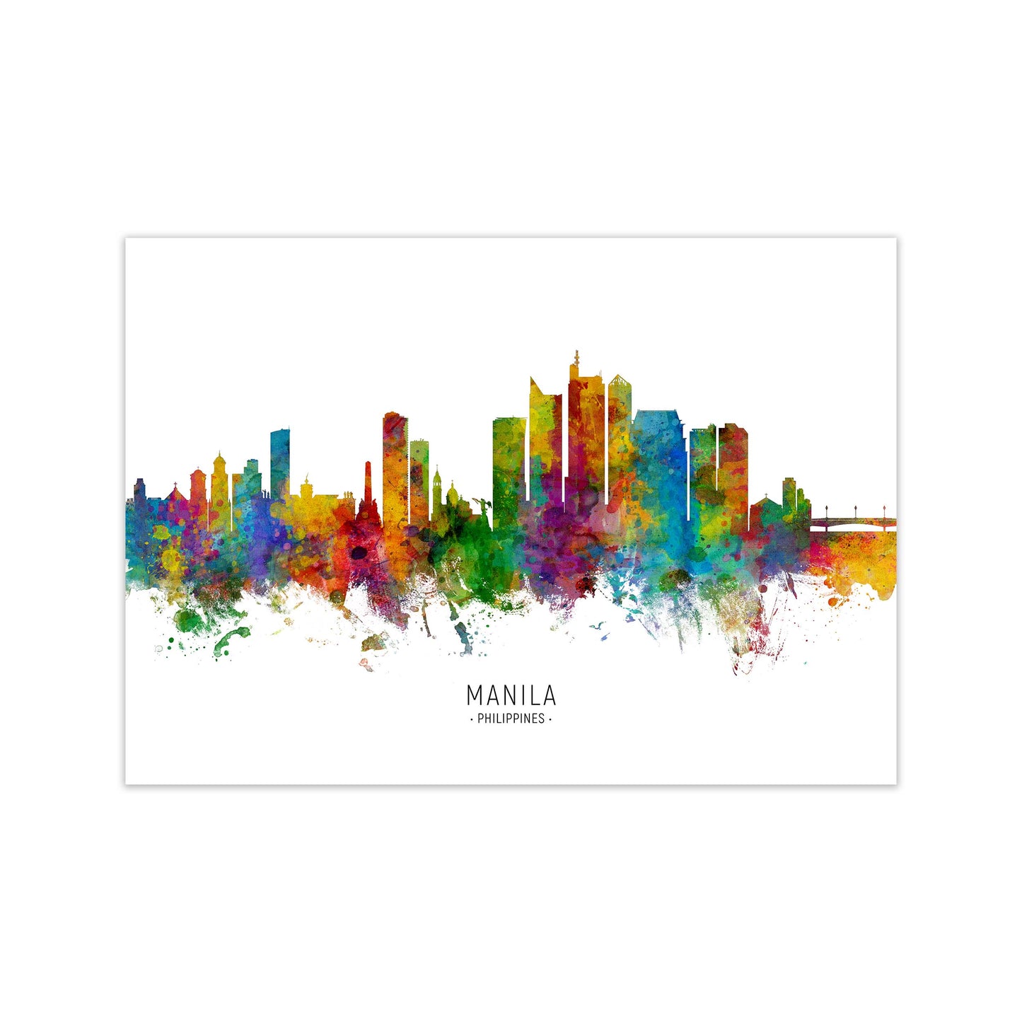 Manila Philippines Skyline Art Print by Michael Tompsett Print Only