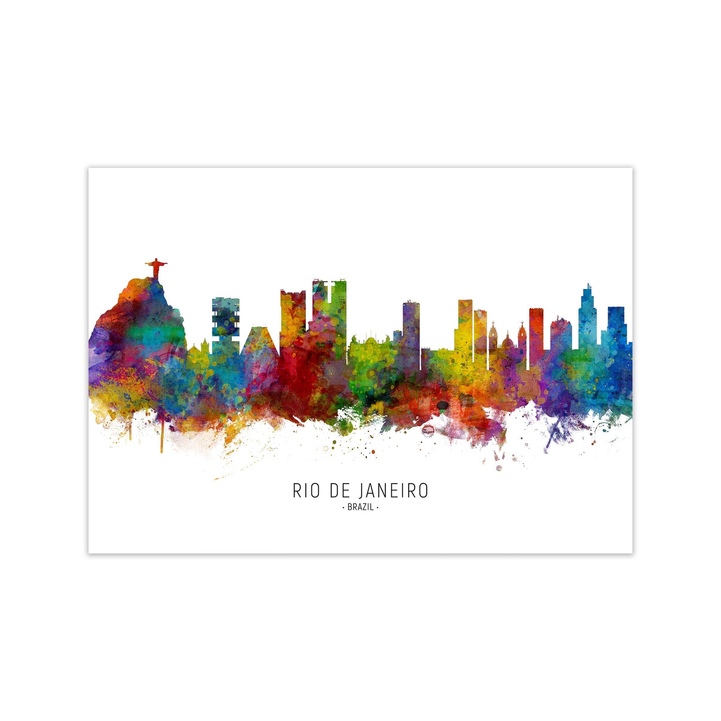 Rio De Janeiro Brazil Skyline Art Print by Michael Tompsett Print Only