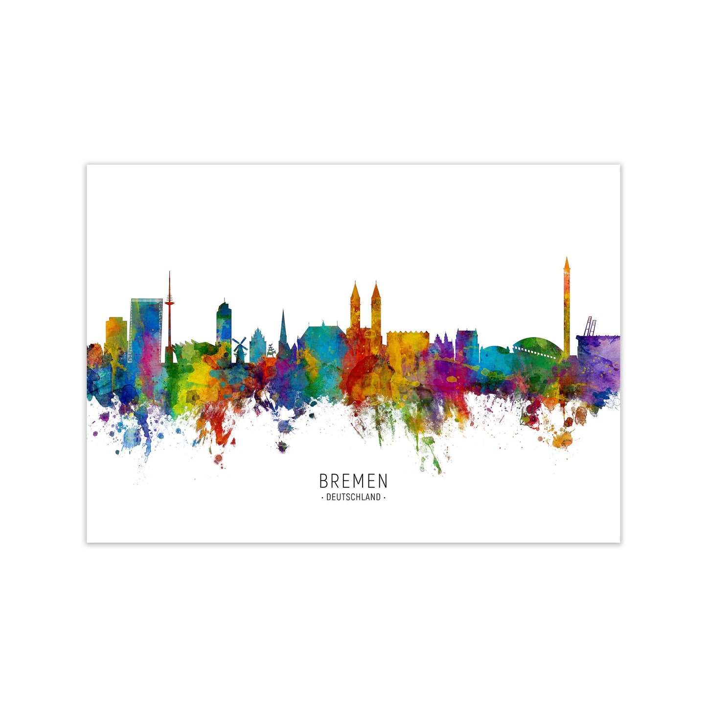 Bremen Deutschland Skyline Art Print by Michael Tompsett Print Only
