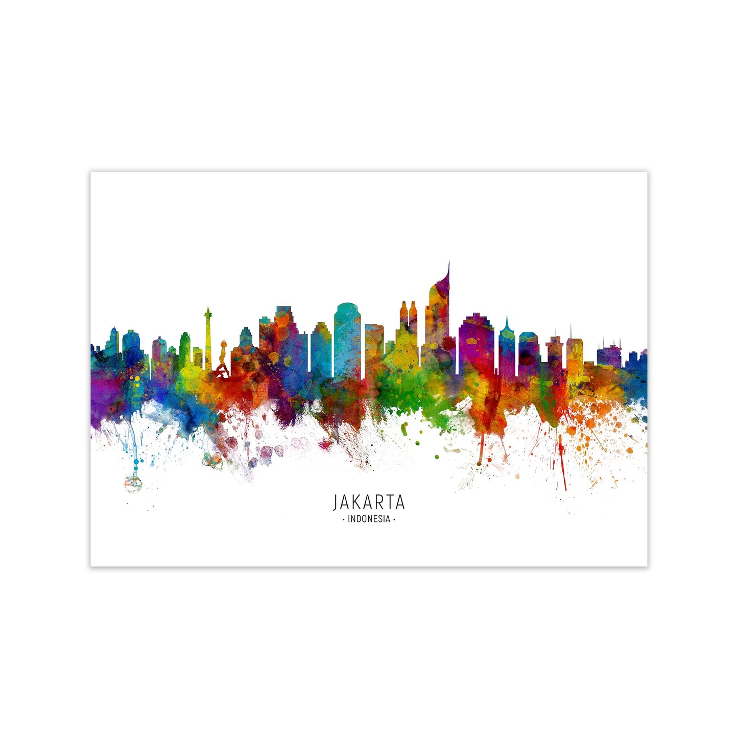 Jakarta Indonesia Skyline Art Print by Michael Tompsett Print Only