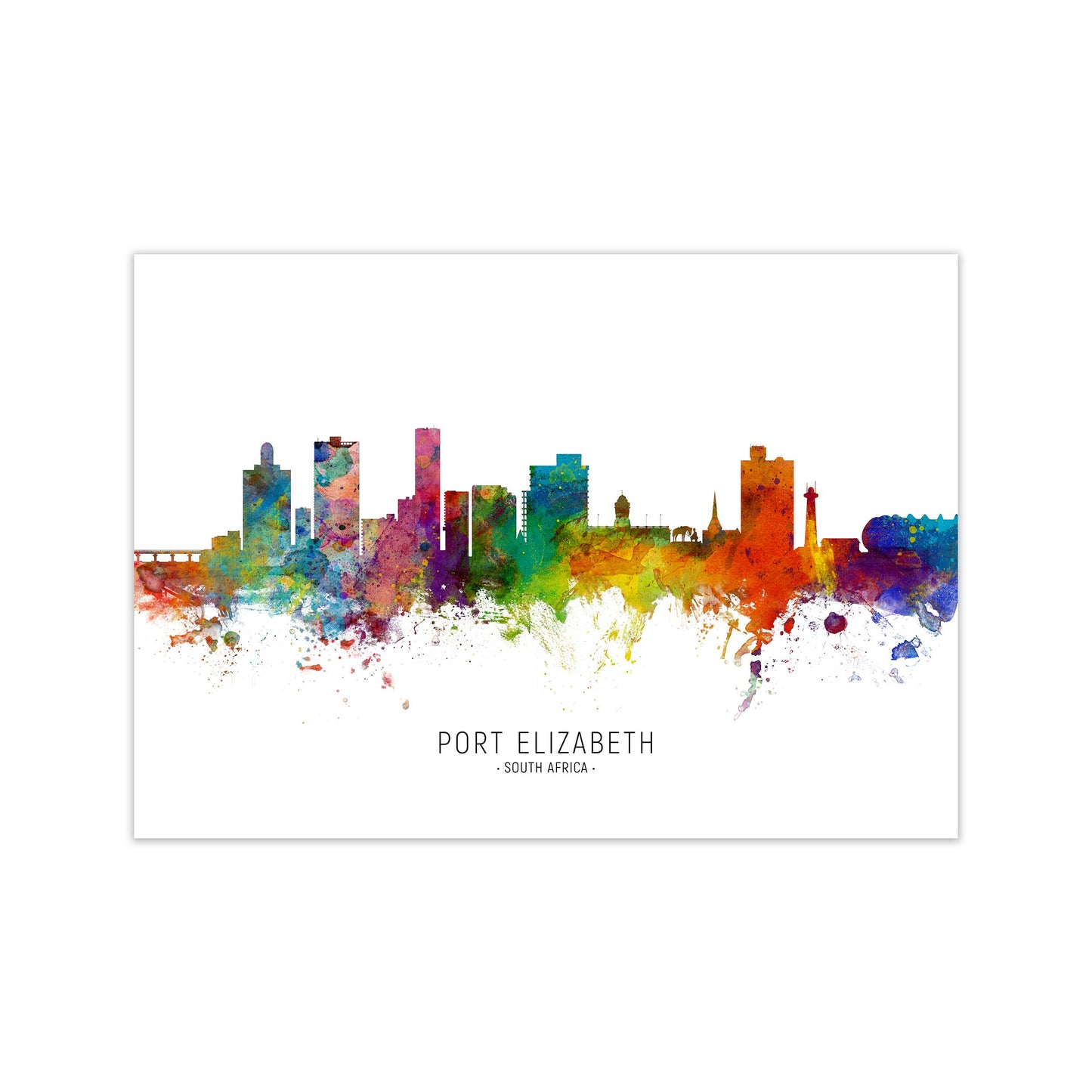 Port Elizabeth South Africa Skyline Print by Michael Tompsett Print Only