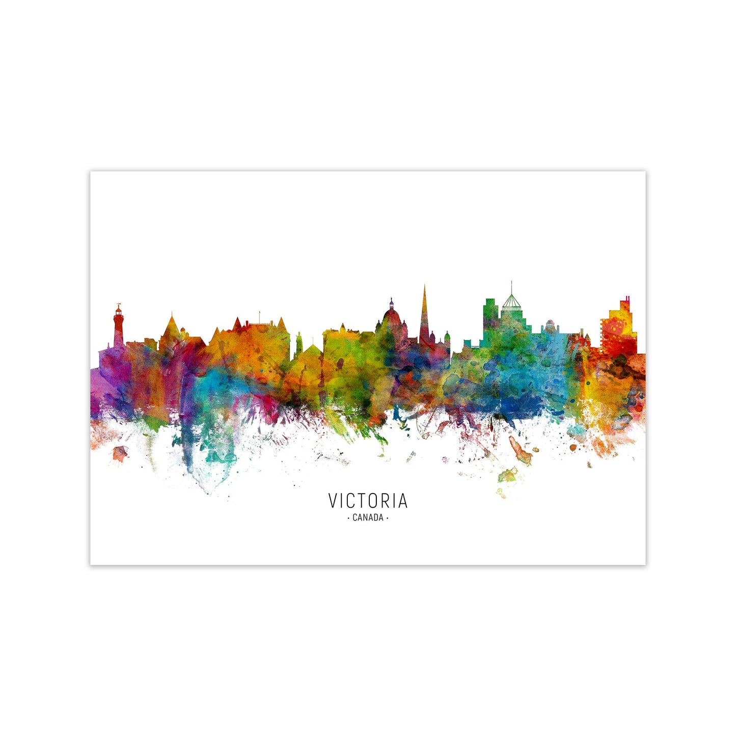 Victoria Canada Skyline Art Print by Michael Tompsett Print Only