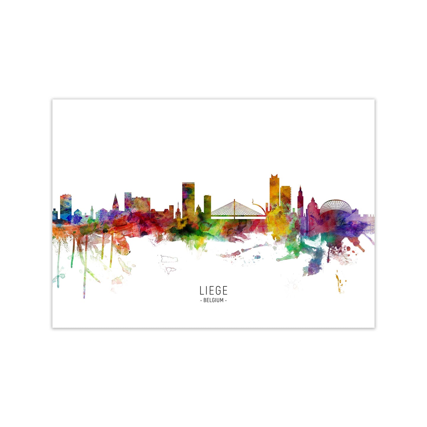 Liege Belgium Skyline Art Print by Michael Tompsett Print Only