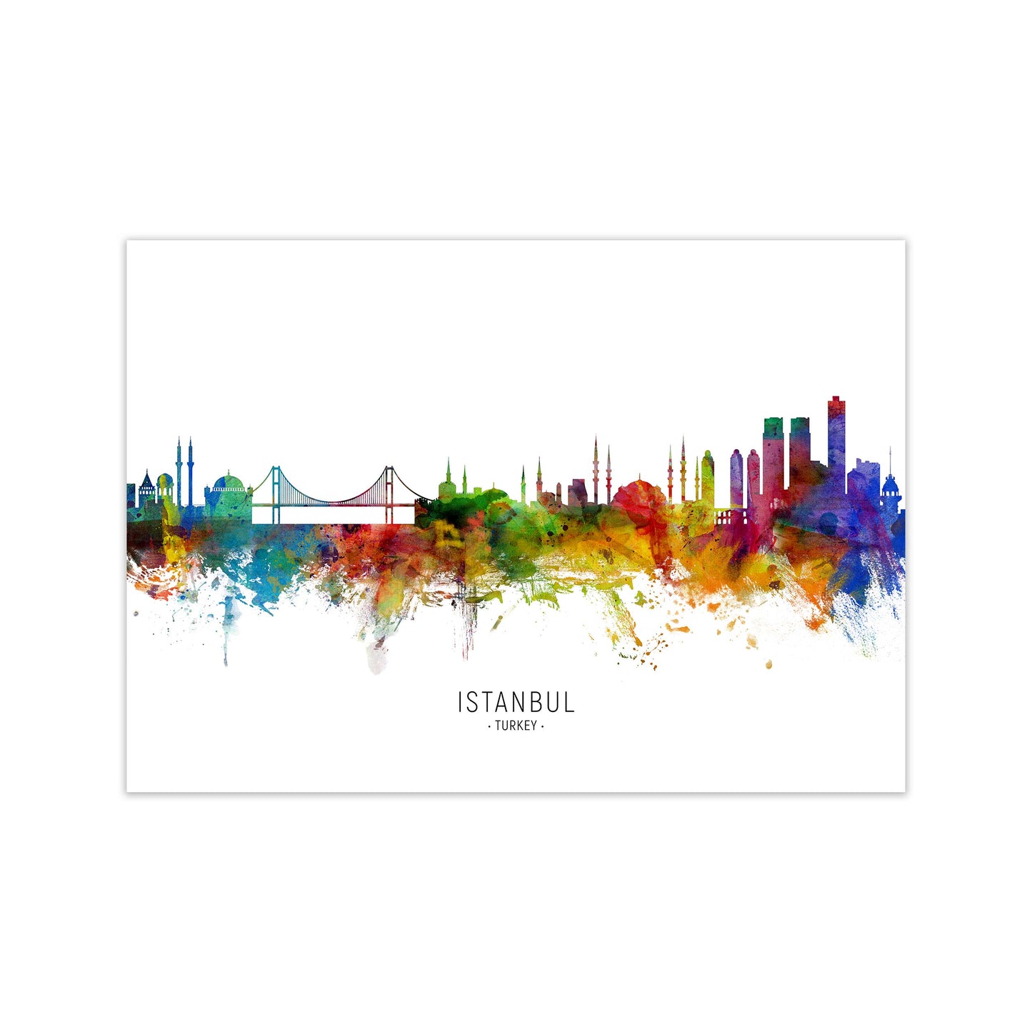 Istanbul Turkey Skyline Art Print by Michael Tompsett Print Only