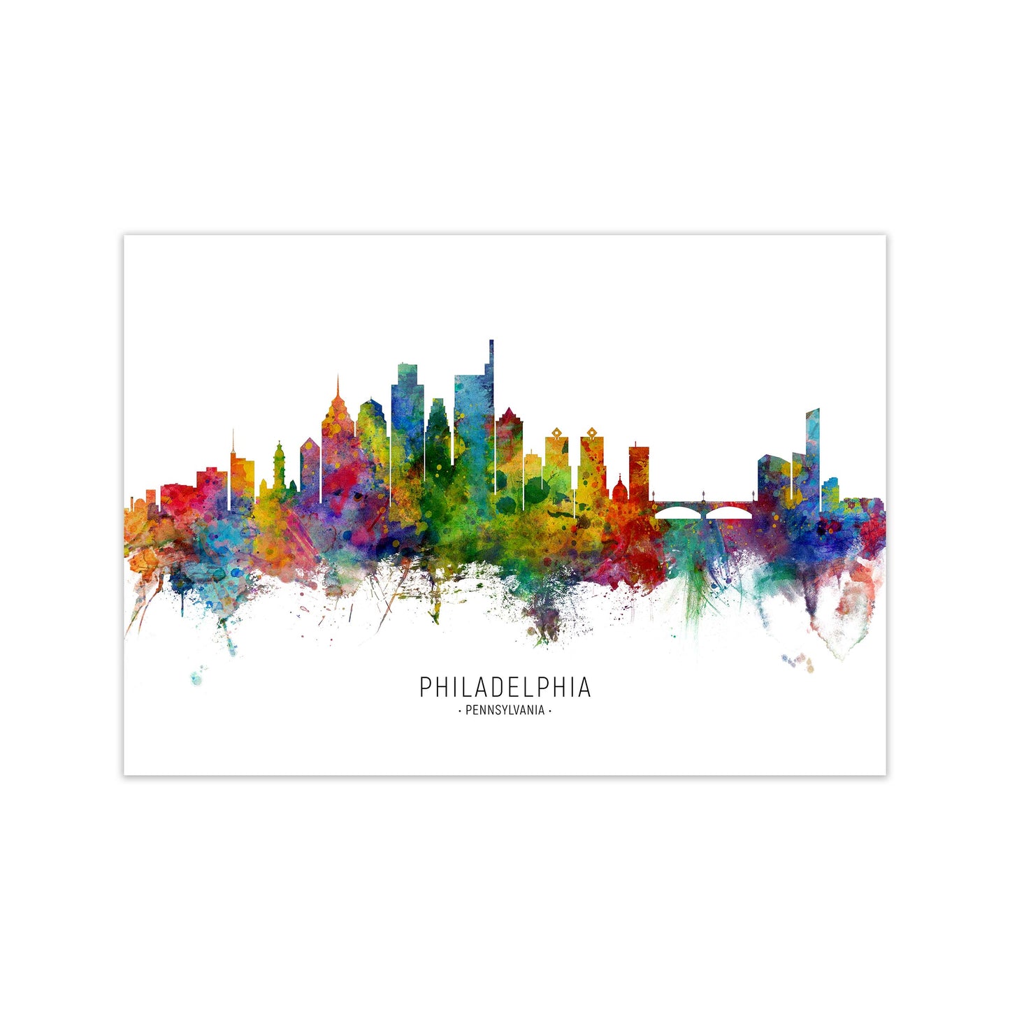 Philadelphia Pennsylvania Skyline Print by Michael Tompsett Print Only