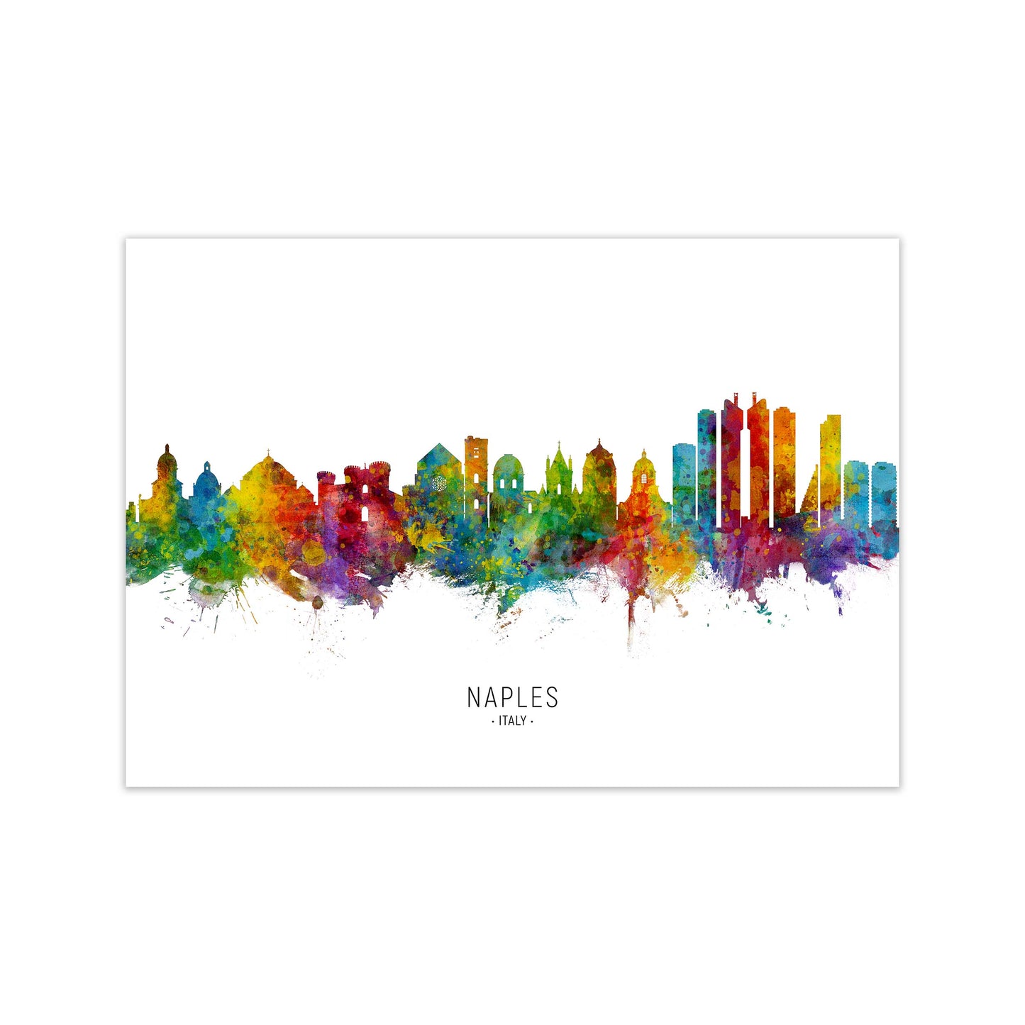 Naples Italy Skyline Art Print by Michael Tompsett Print Only