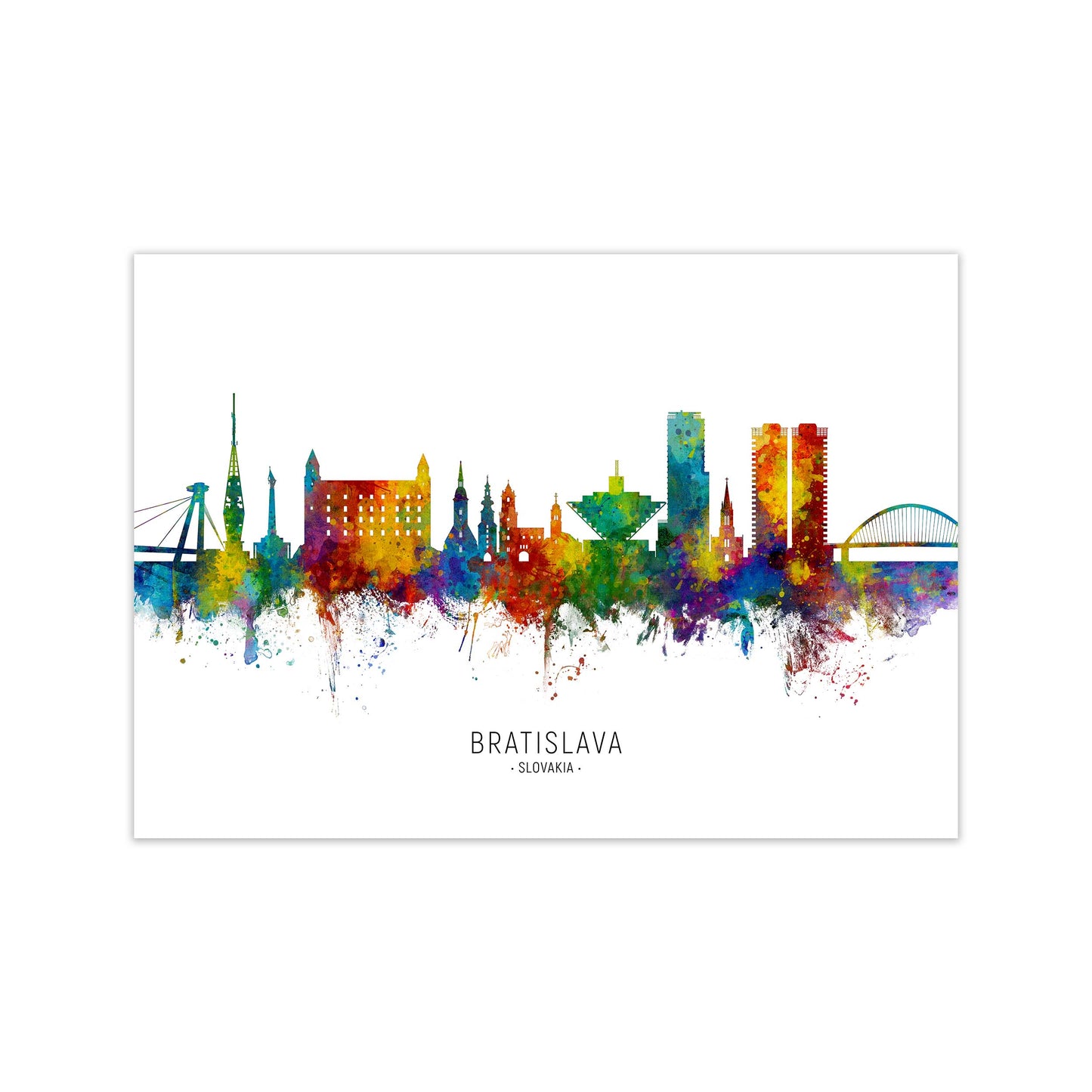 Bratislava Slovakia Skyline Art Print by Michael Tompsett Print Only