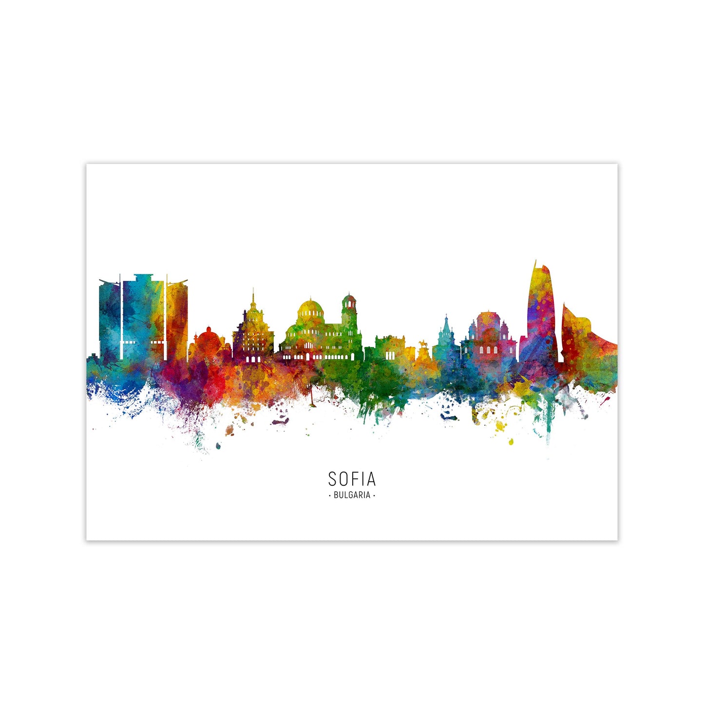 Sofia Bulgaria Skyline Art Print by Michael Tompsett Print Only