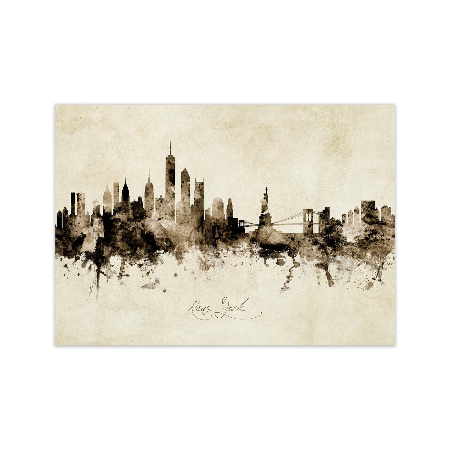New York New York Skyline Vintage Print by Michael Tompsett Print Only
