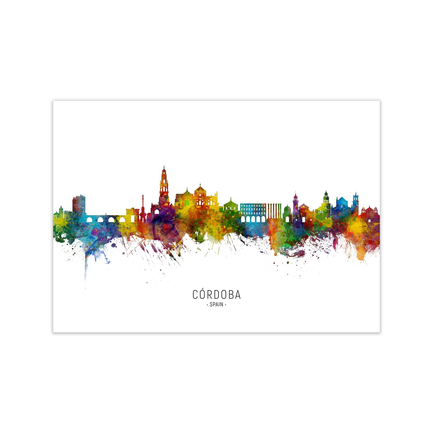Cordoba Spain Skyline Art Print by Michael Tompsett Print Only