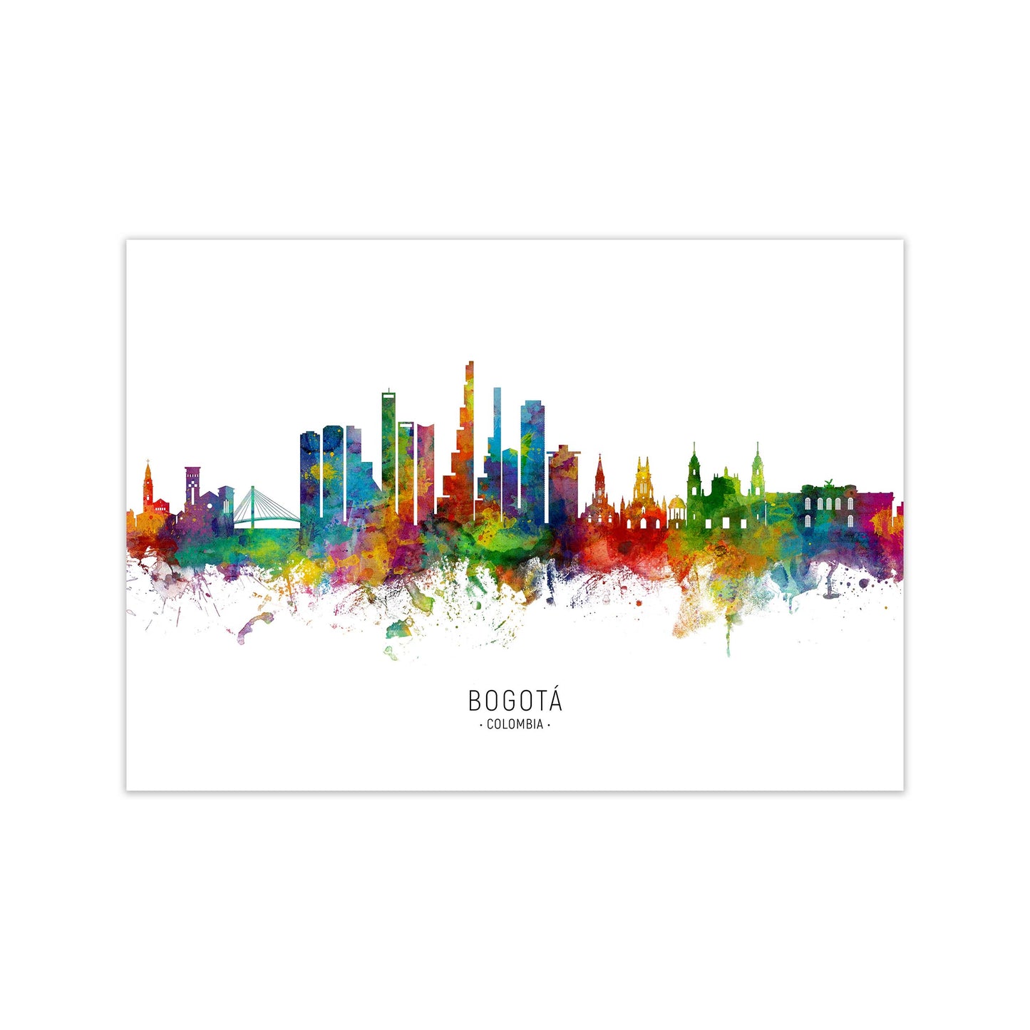 Bogota Colombia Skyline Art Print by Michael Tompsett Print Only