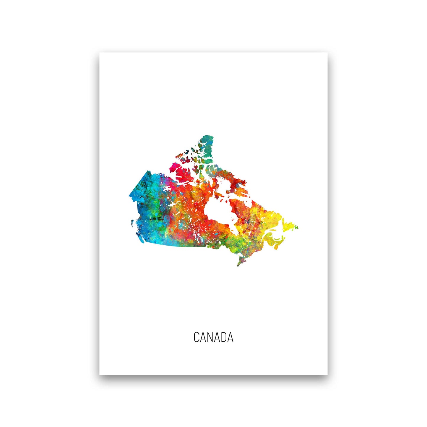 Canada Watercolour Map Art Print by Michael Tompsett Print Only