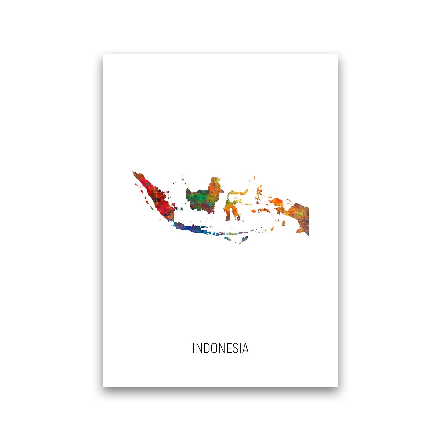Indonesia Watercolour Map Art Print by Michael Tompsett Print Only