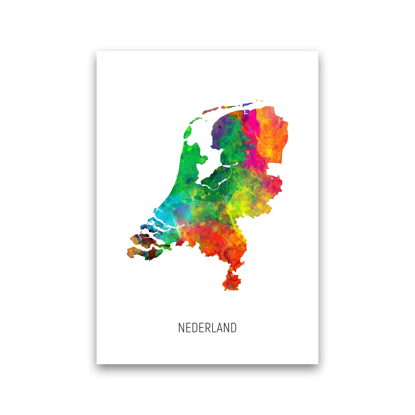 Nederland Watercolour Map Art Print by Michael Tompsett Print Only