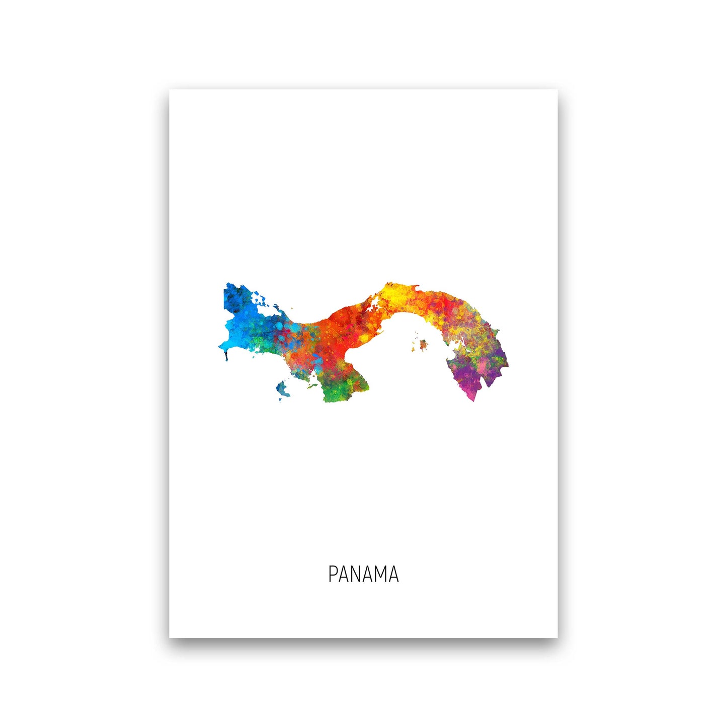Panama Watercolour Map Art Print by Michael Tompsett Print Only