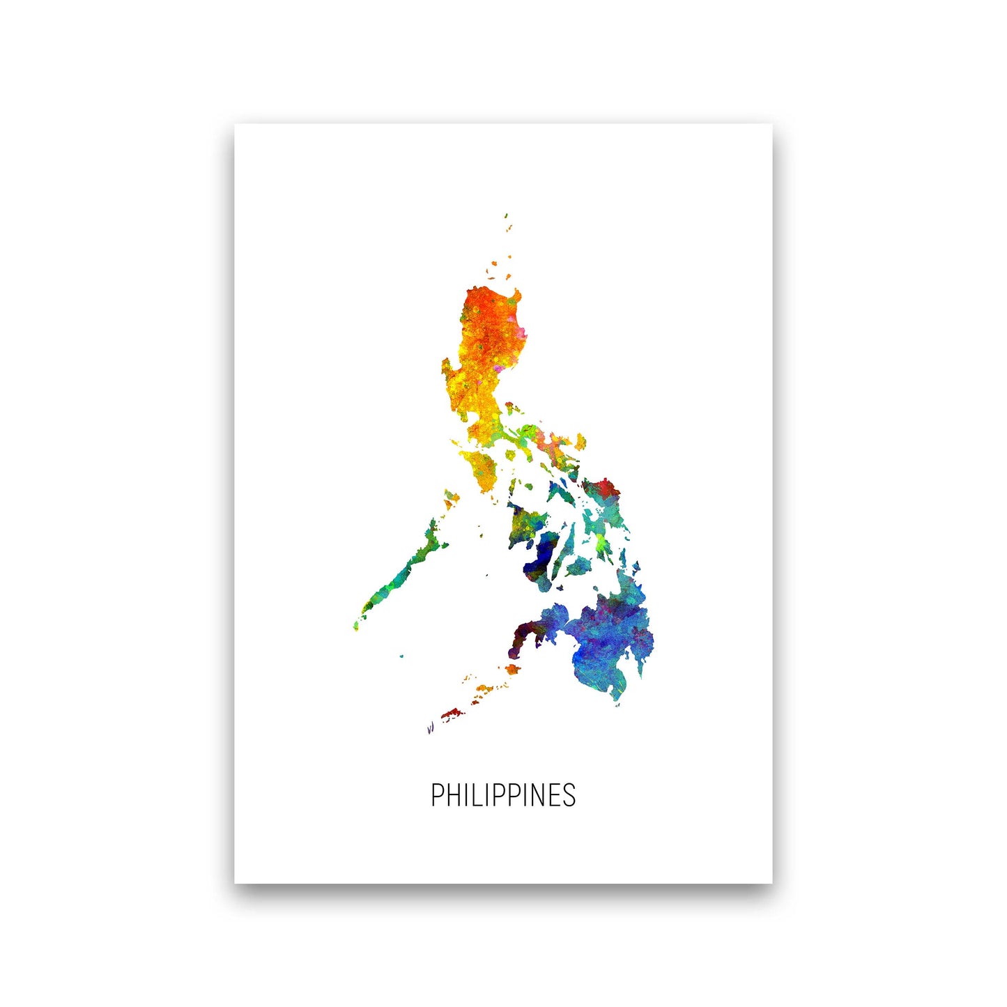 Philippines Watercolour Map Art Print by Michael Tompsett Print Only