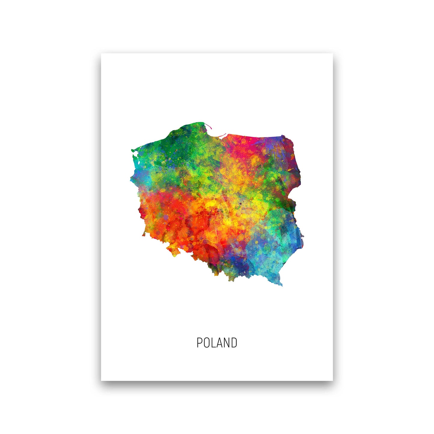 Poland Watercolour Map Art Print by Michael Tompsett Print Only