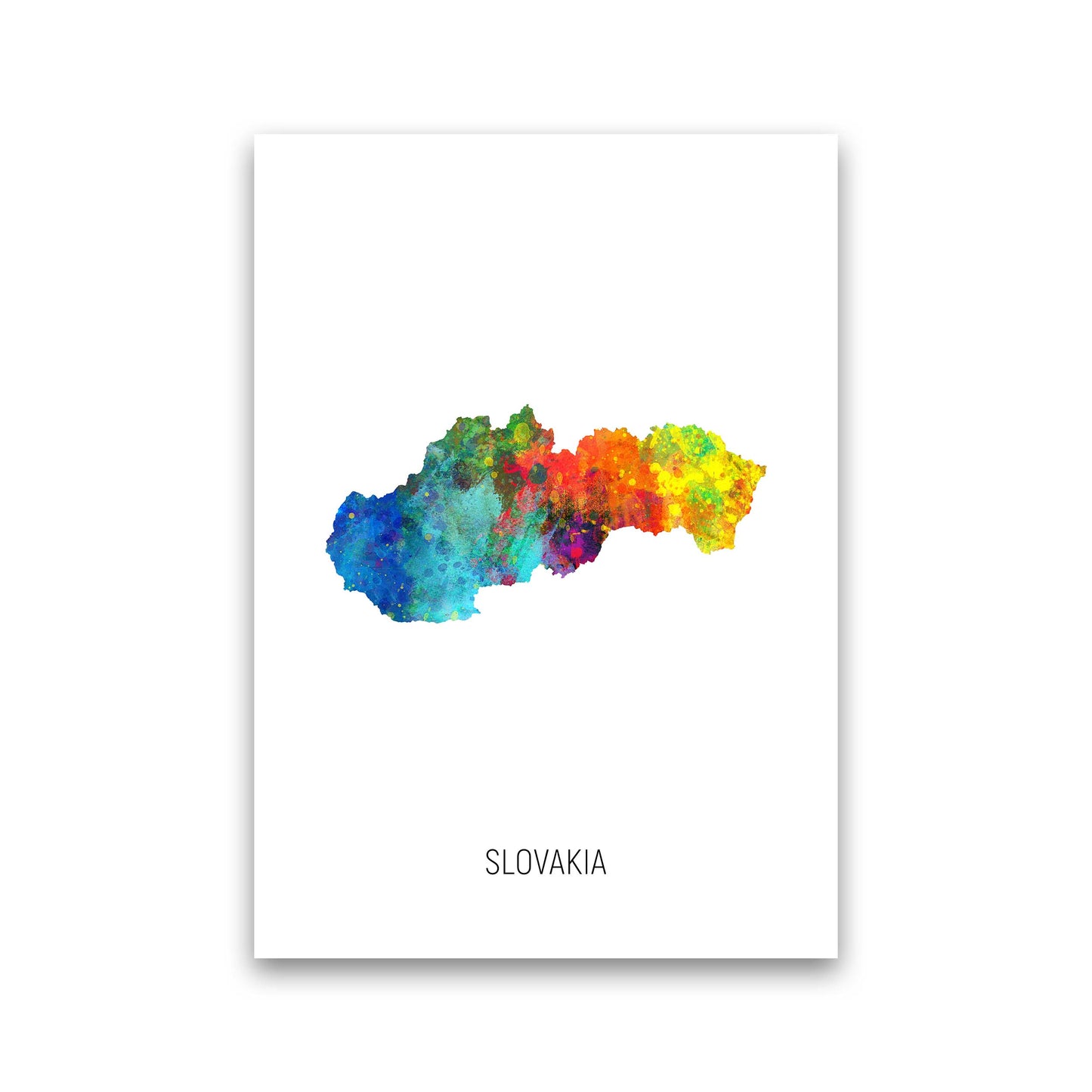 Slovakia Watercolour Map Art Print by Michael Tompsett Print Only