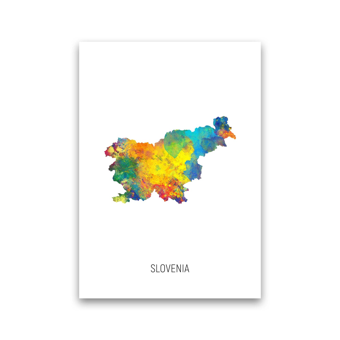 Slovenia Watercolour Map Art Print by Michael Tompsett Print Only