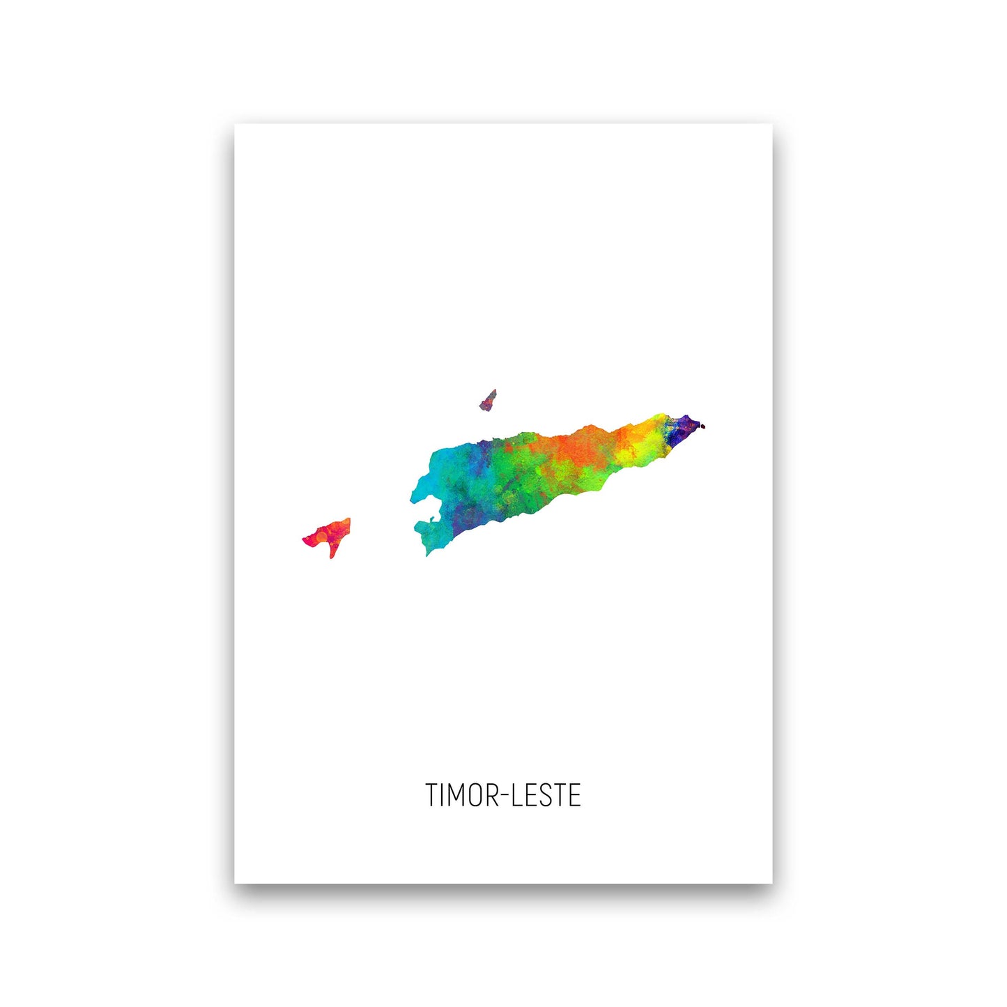 Timor-Leste Watercolour Map Art Print by Michael Tompsett Print Only