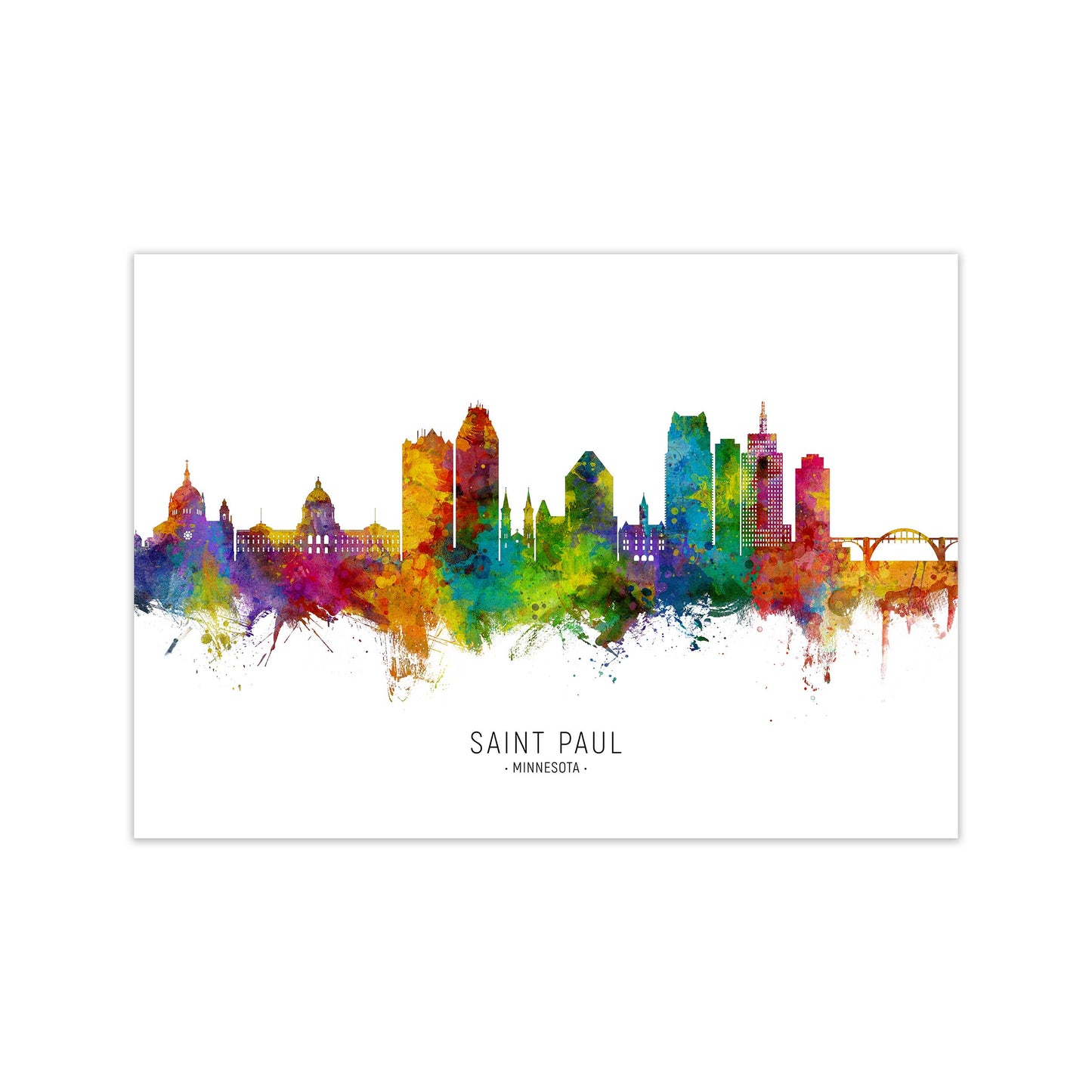 Saint Paul Minnesota Skyline Art Print by Michael Tompsett Print Only