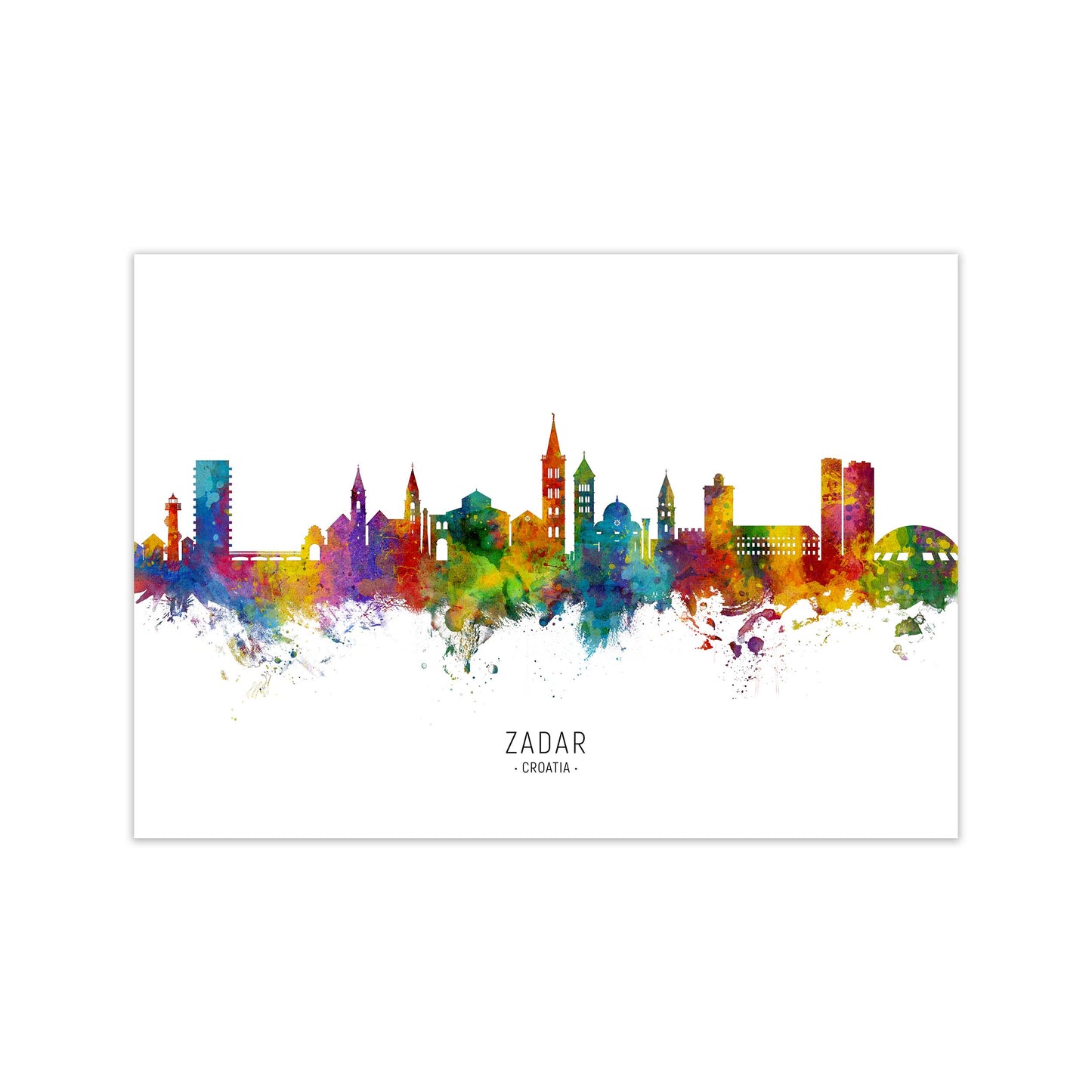 Zadar Croatia Skyline Art Print by Michael Tompsett Print Only
