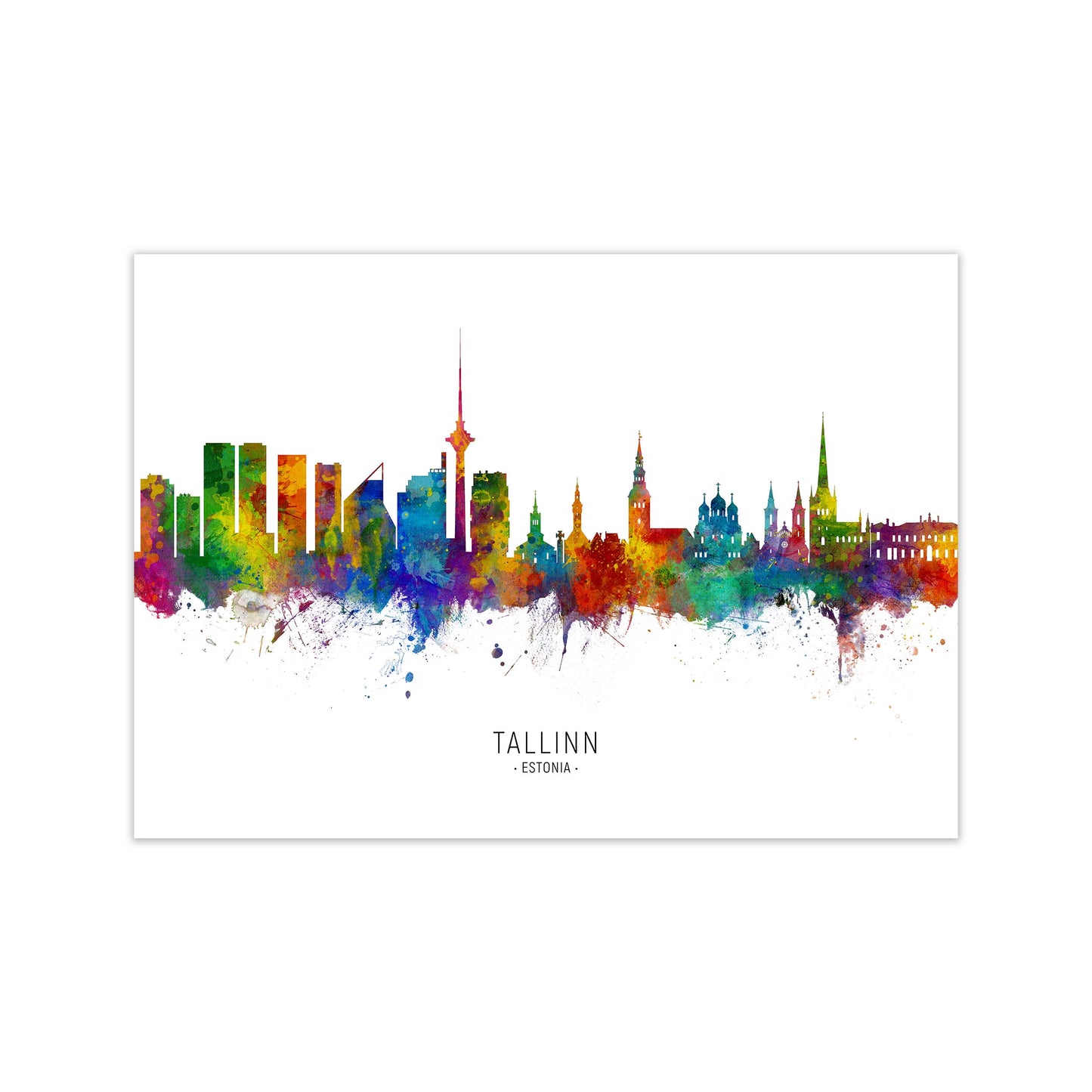 Tallinn Estonia Skyline Art Print by Michael Tompsett Print Only