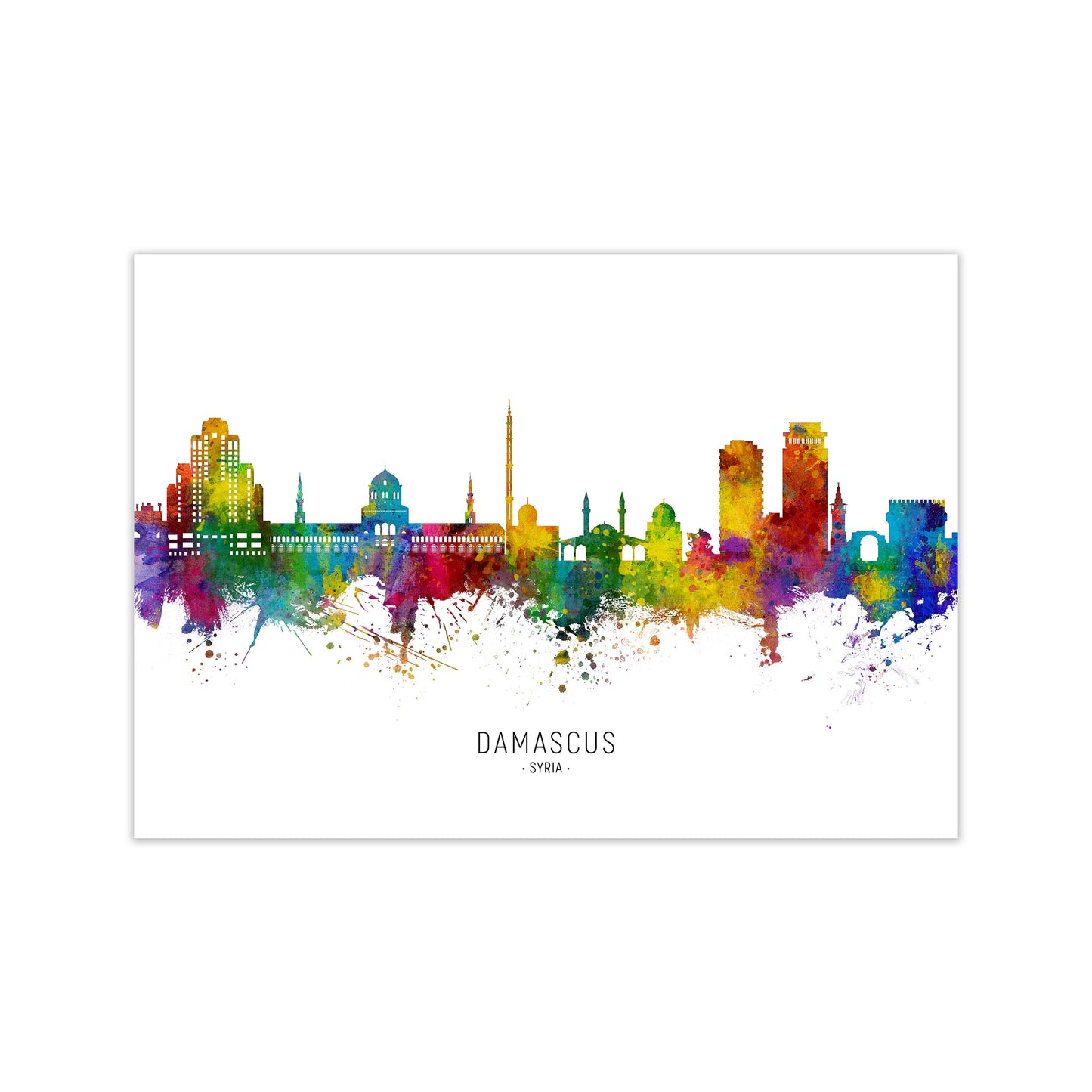 Damascus Syria Skyline Art Print by Michael Tompsett Print Only