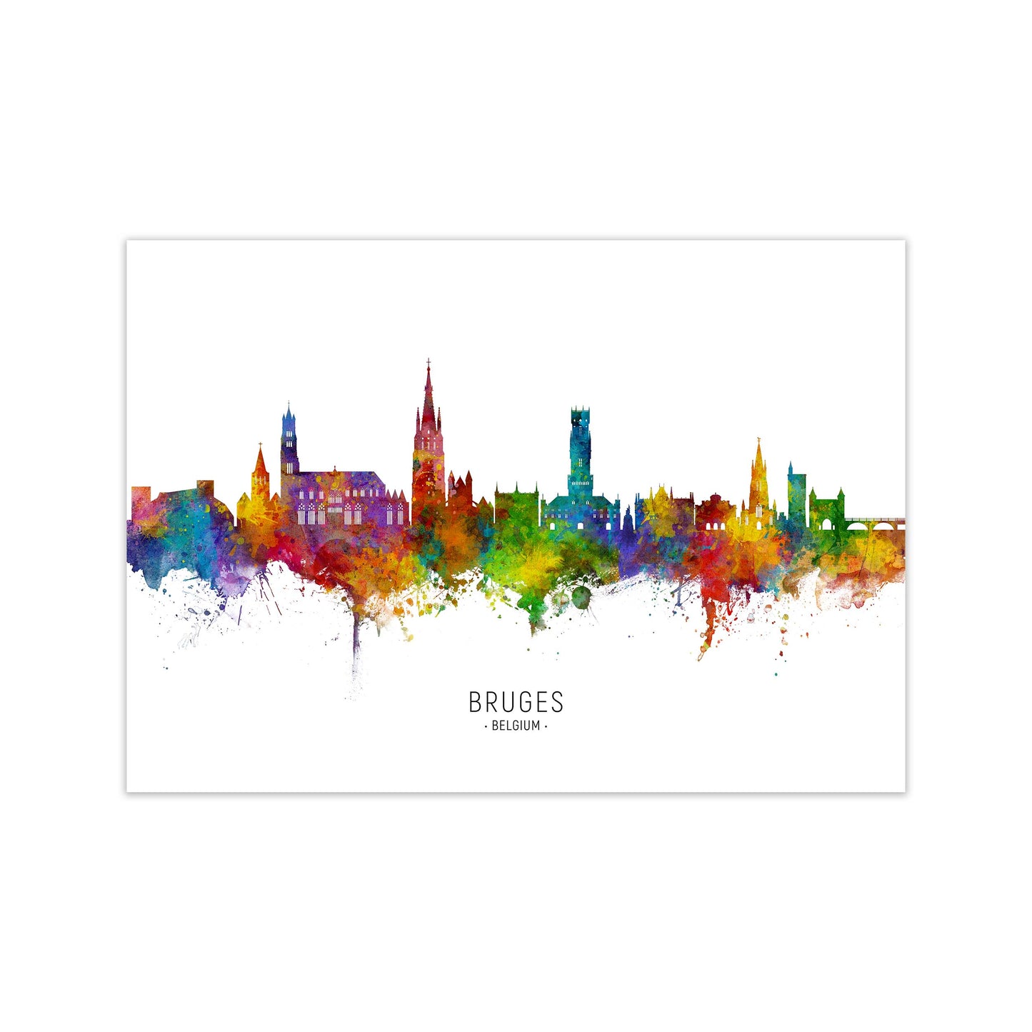 Bruges Belgium Skyline Art Print by Michael Tompsett Print Only