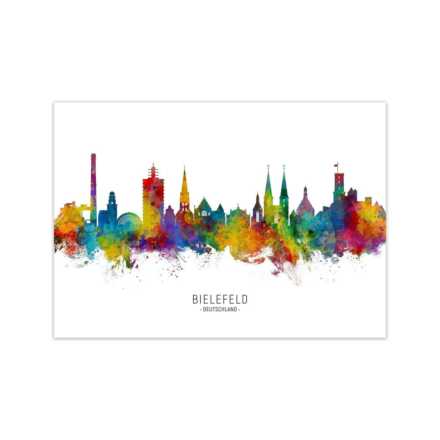 Bielefeld Deutschland Skyline Art Print by Michael Tompsett Print Only