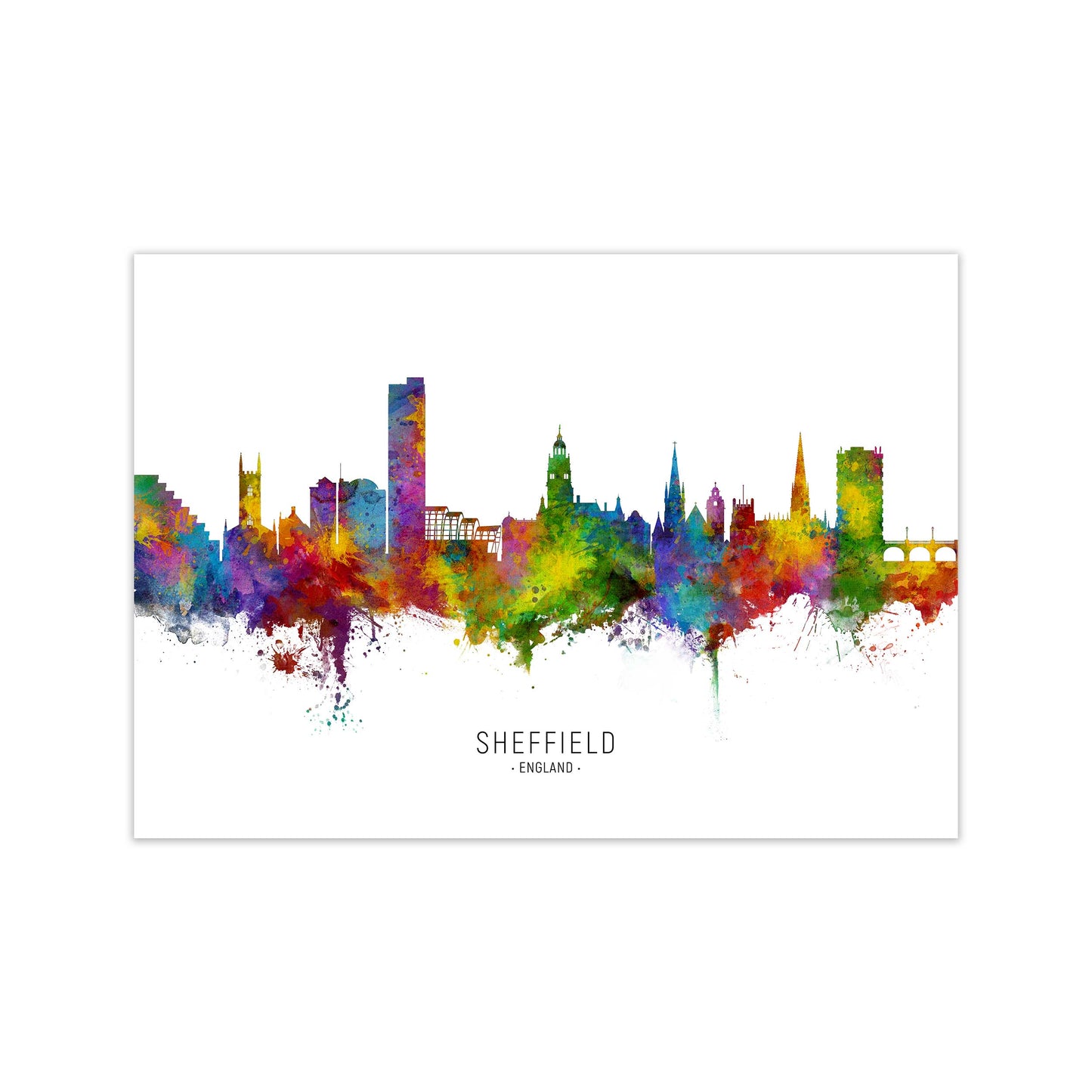 Sheffield England Skyline Art Print by Michael Tompsett Print Only