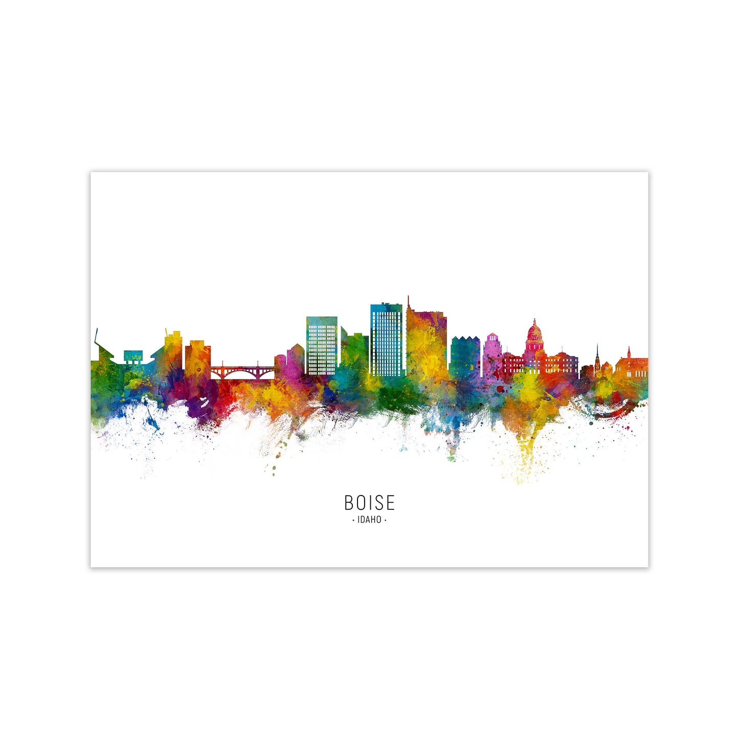 Boise Idaho Skyline Art Print by Michael Tompsett Print Only