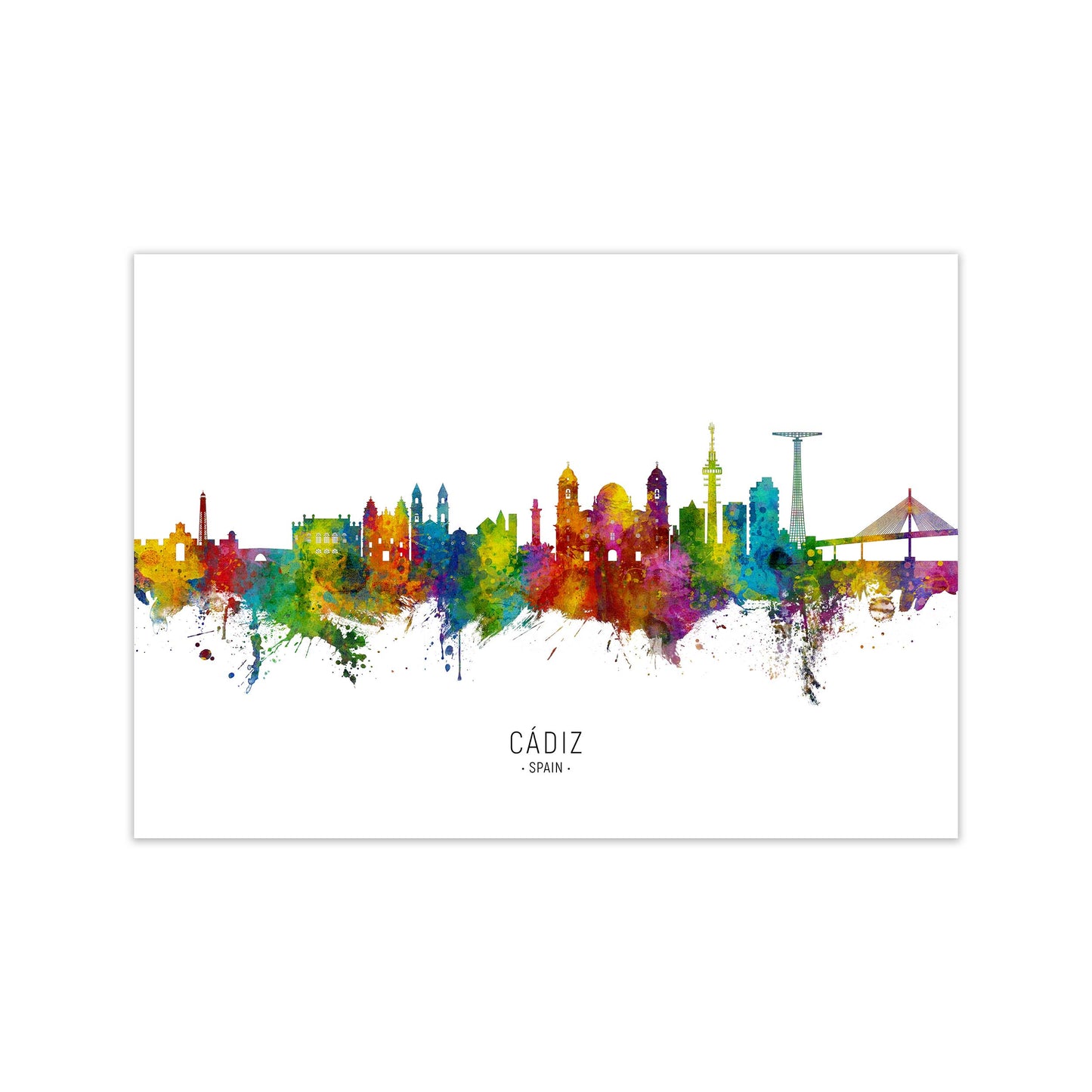 Cadiz Spain Skyline Art Print by Michael Tompsett Print Only
