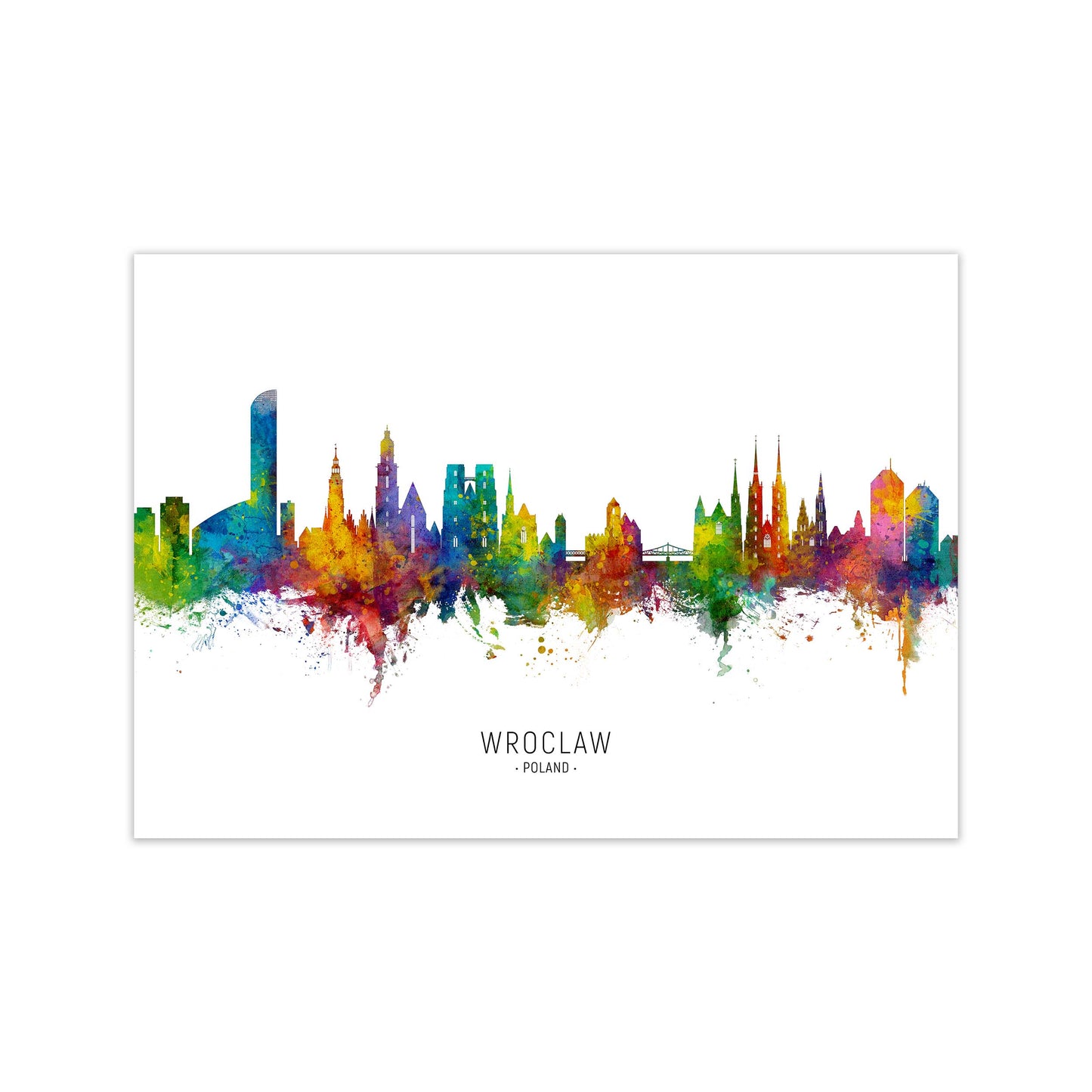 Wroclaw Poland Skyline Art Print by Michael Tompsett Print Only