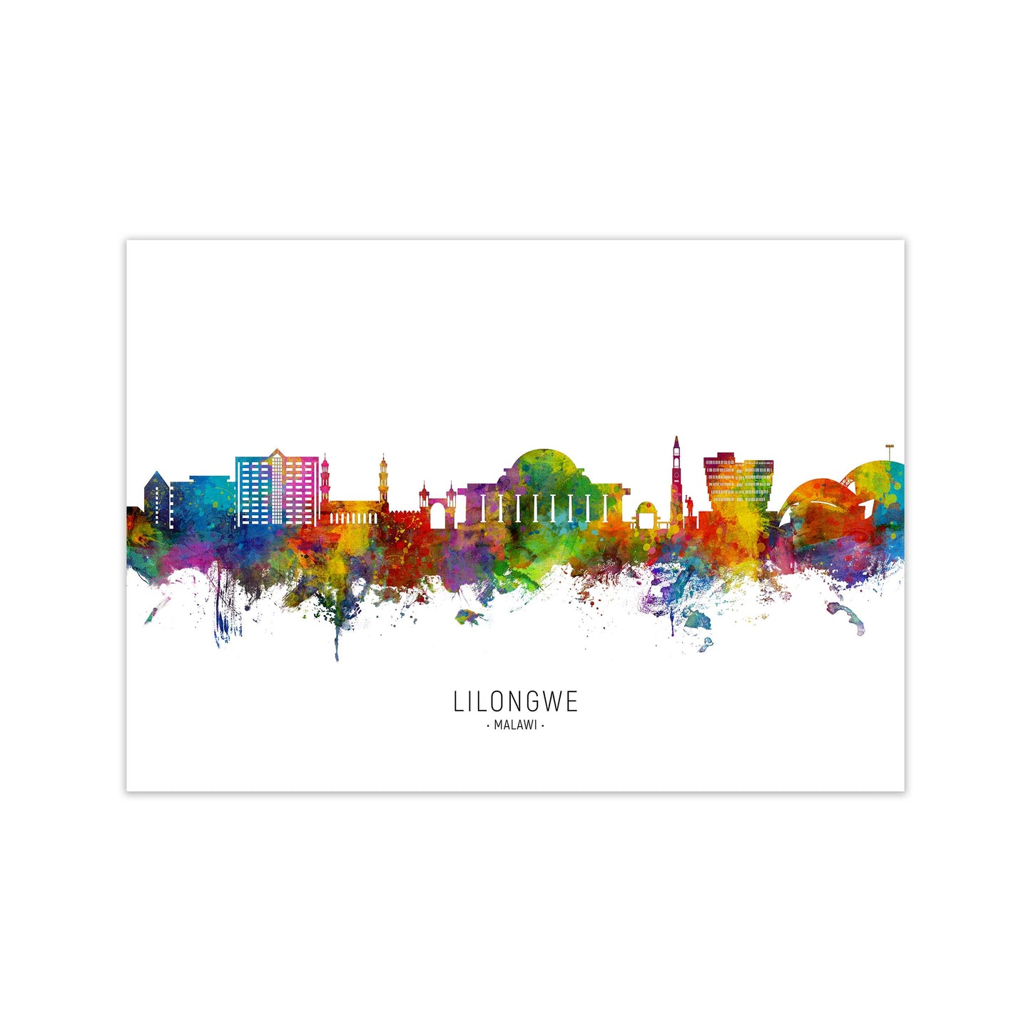 Lilongwe Malawi Skyline Art Print by Michael Tompsett Print Only