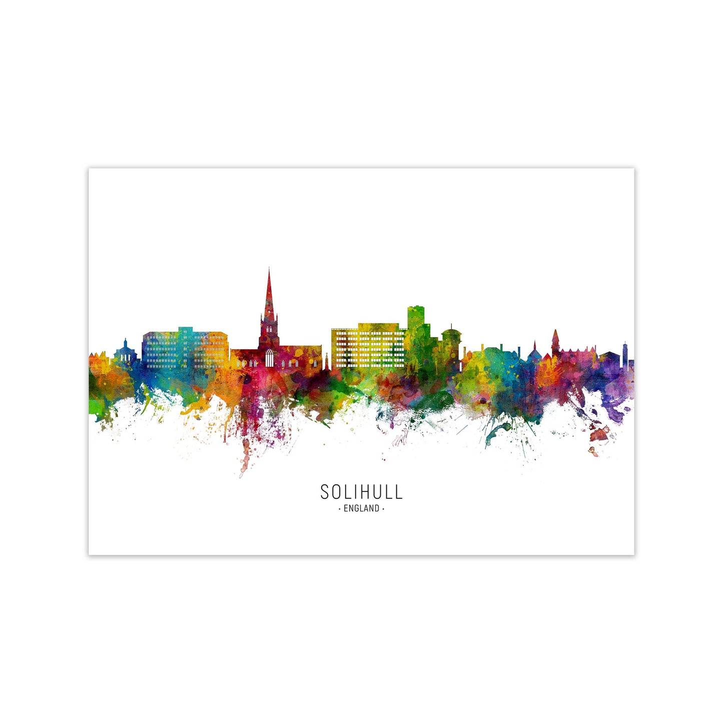 Solihull England Skyline Art Print by Michael Tompsett Print Only