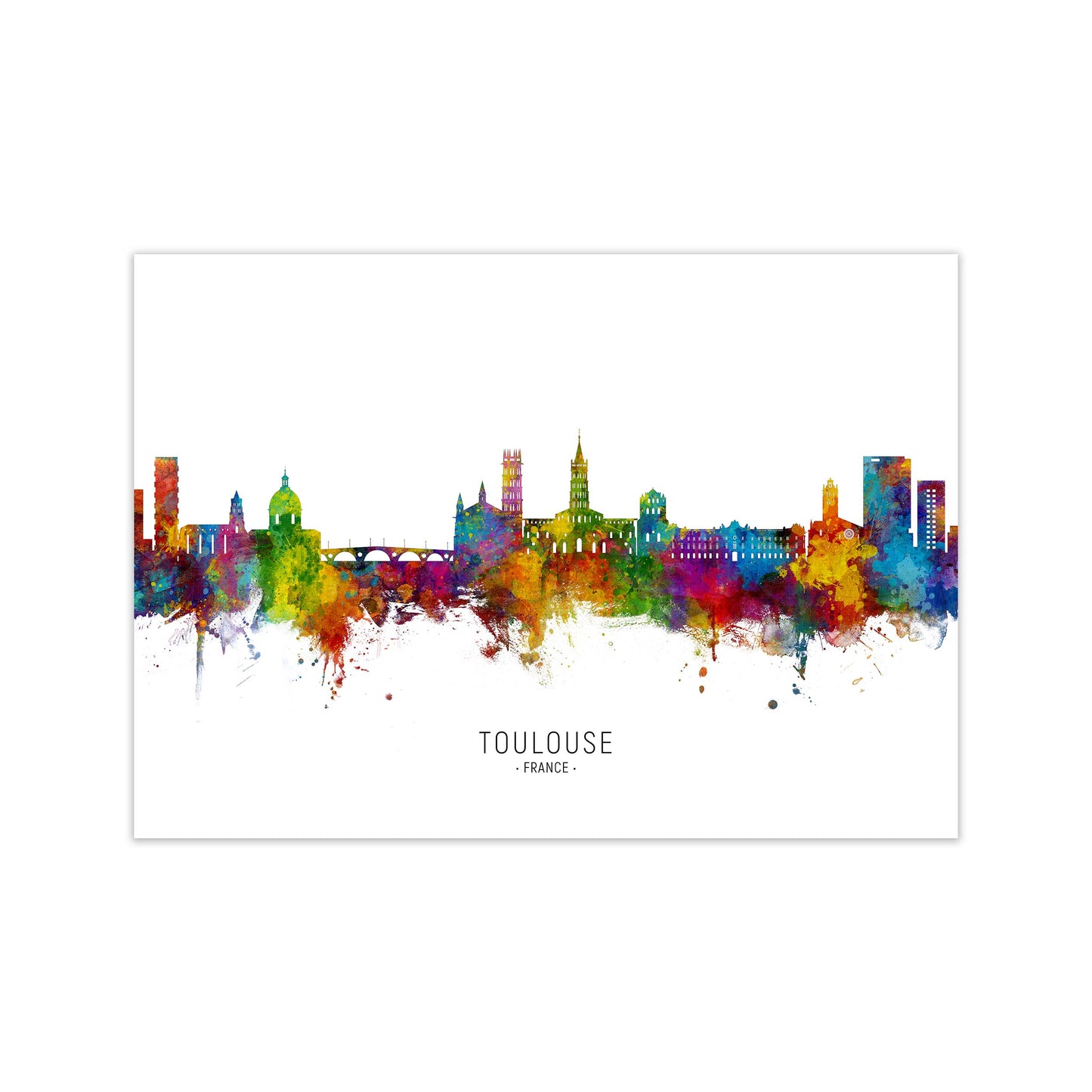 Toulouse France Skyline Art Print by Michael Tompsett Print Only