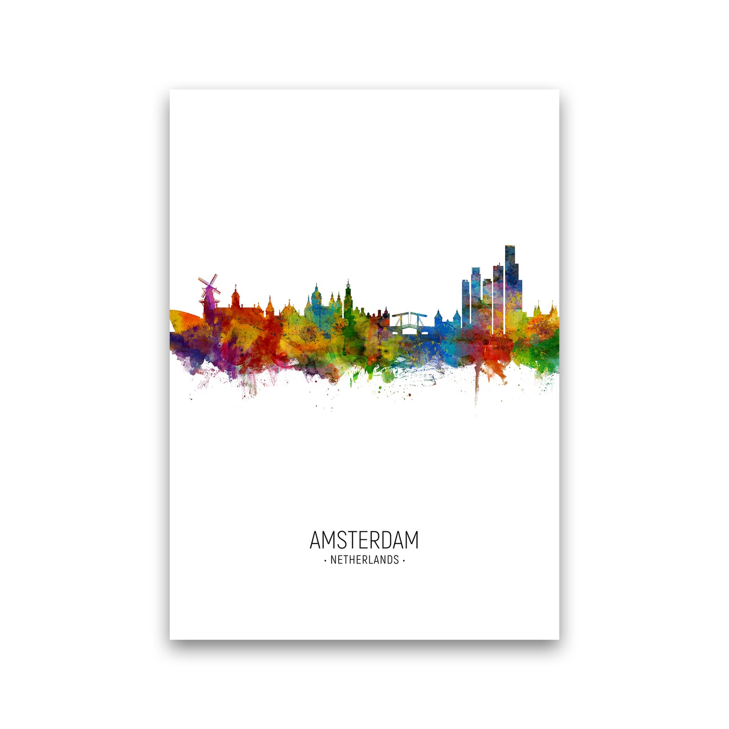 Amsterdam Netherlands Skyline Portrait Art Print by Michael Tompsett Print Only