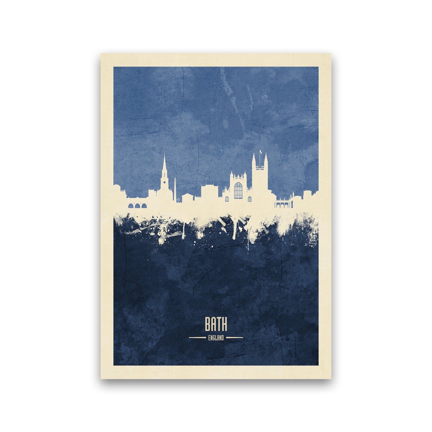 Bath England Skyline Portrait Navy Art Print by Michael Tompsett Print Only