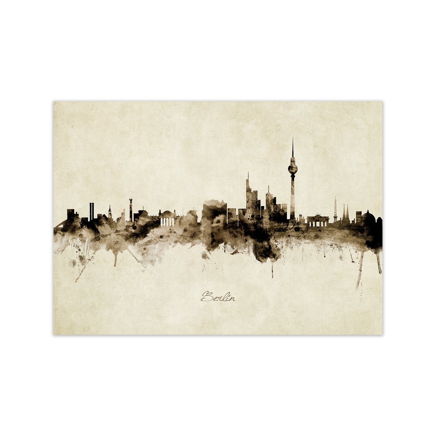 Berlin Germany Skyline Vintage Art Print by Michael Tompsett Print Only