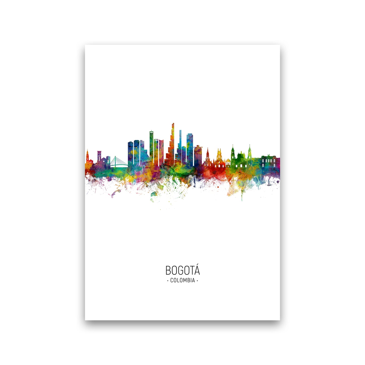 Bogota Colombia Skyline Portrait Art Print by Michael Tompsett Print Only
