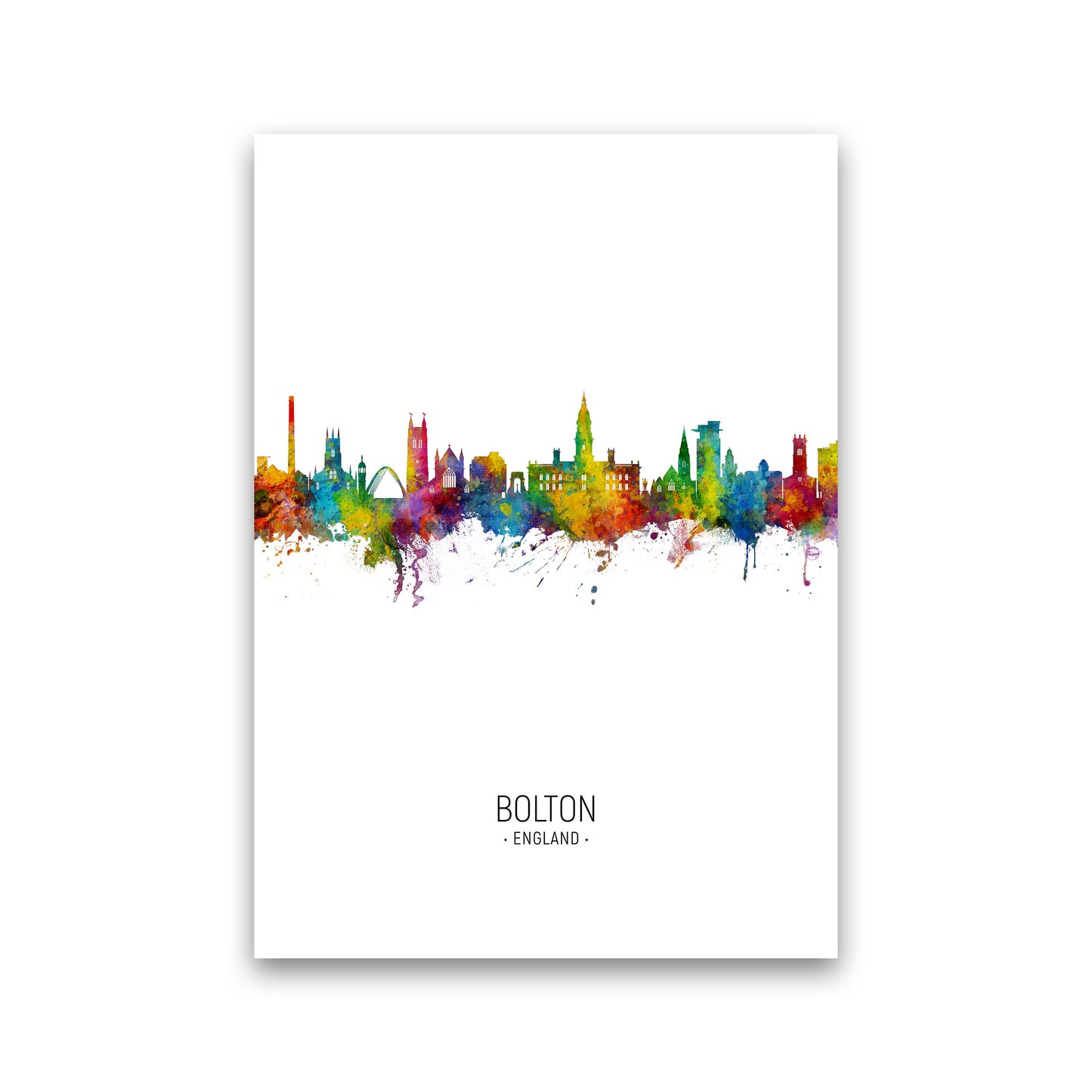 Bolton England Skyline Portrait Art Print by Michael Tompsett Print Only