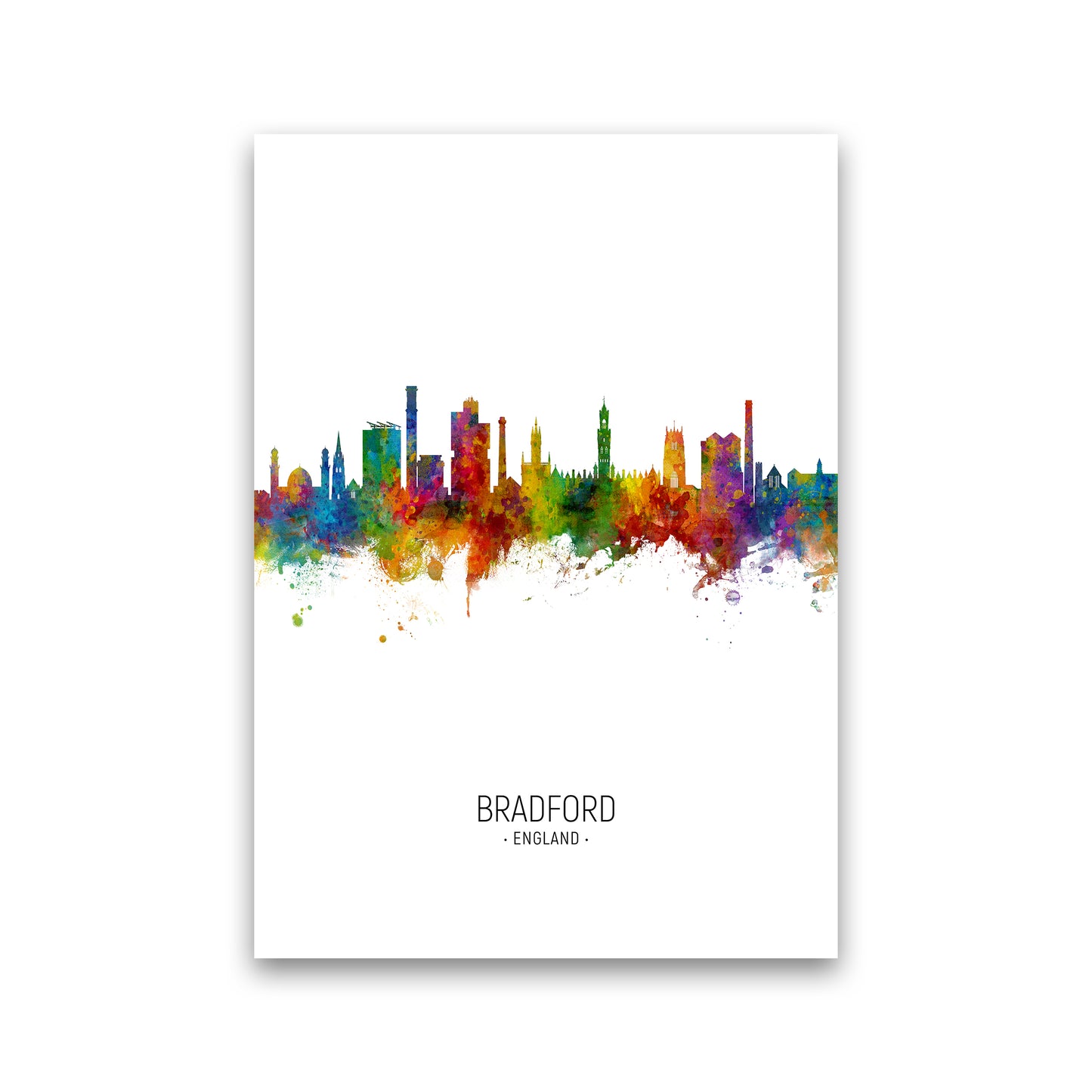 Bradford England Skyline Portrait Art Print by Michael Tompsett Print Only