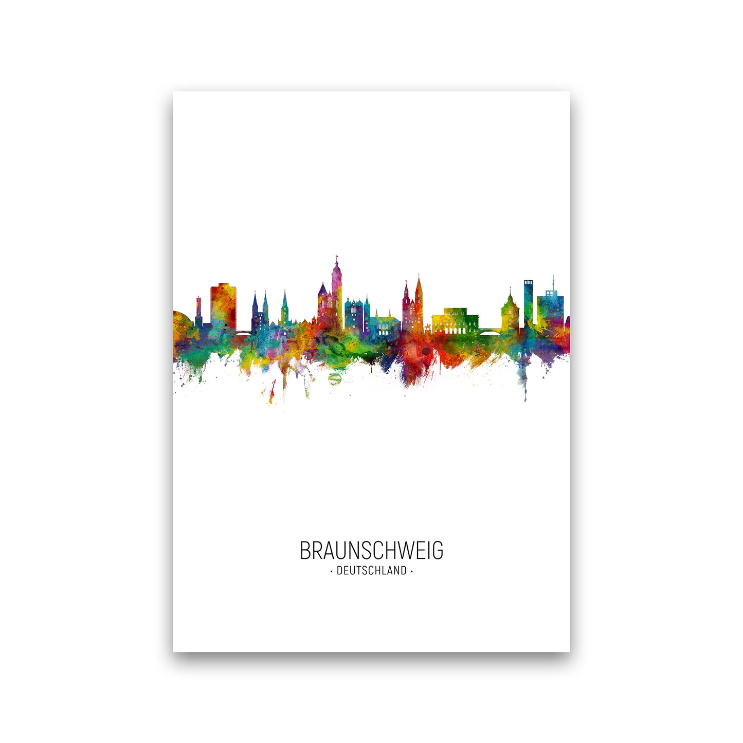 Braunschweig Deutschland Skyline Portrait Art Print by Michael Tompsett Print Only